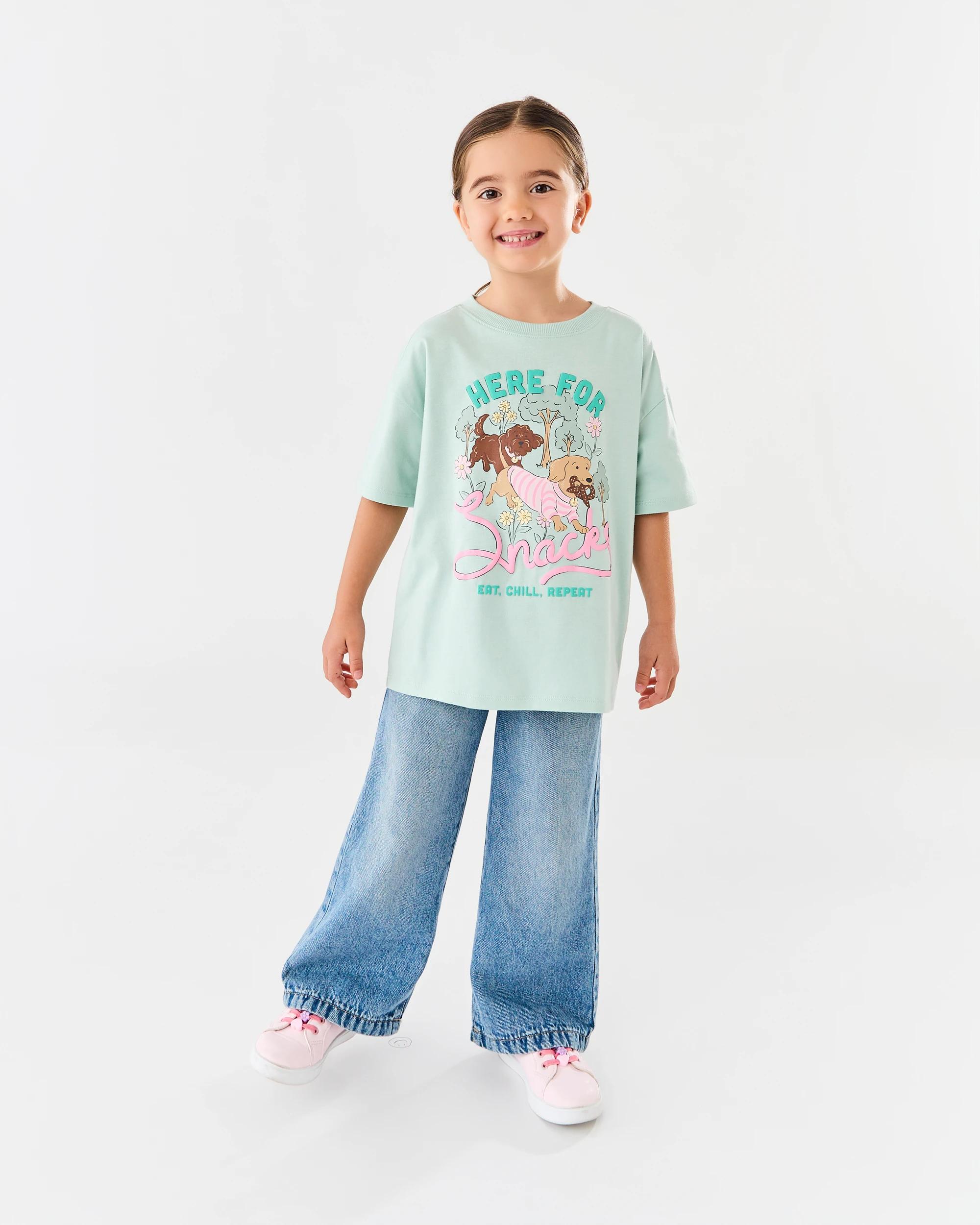 6 Oversized Printed T-shirt Green Dogs, 6 of 7