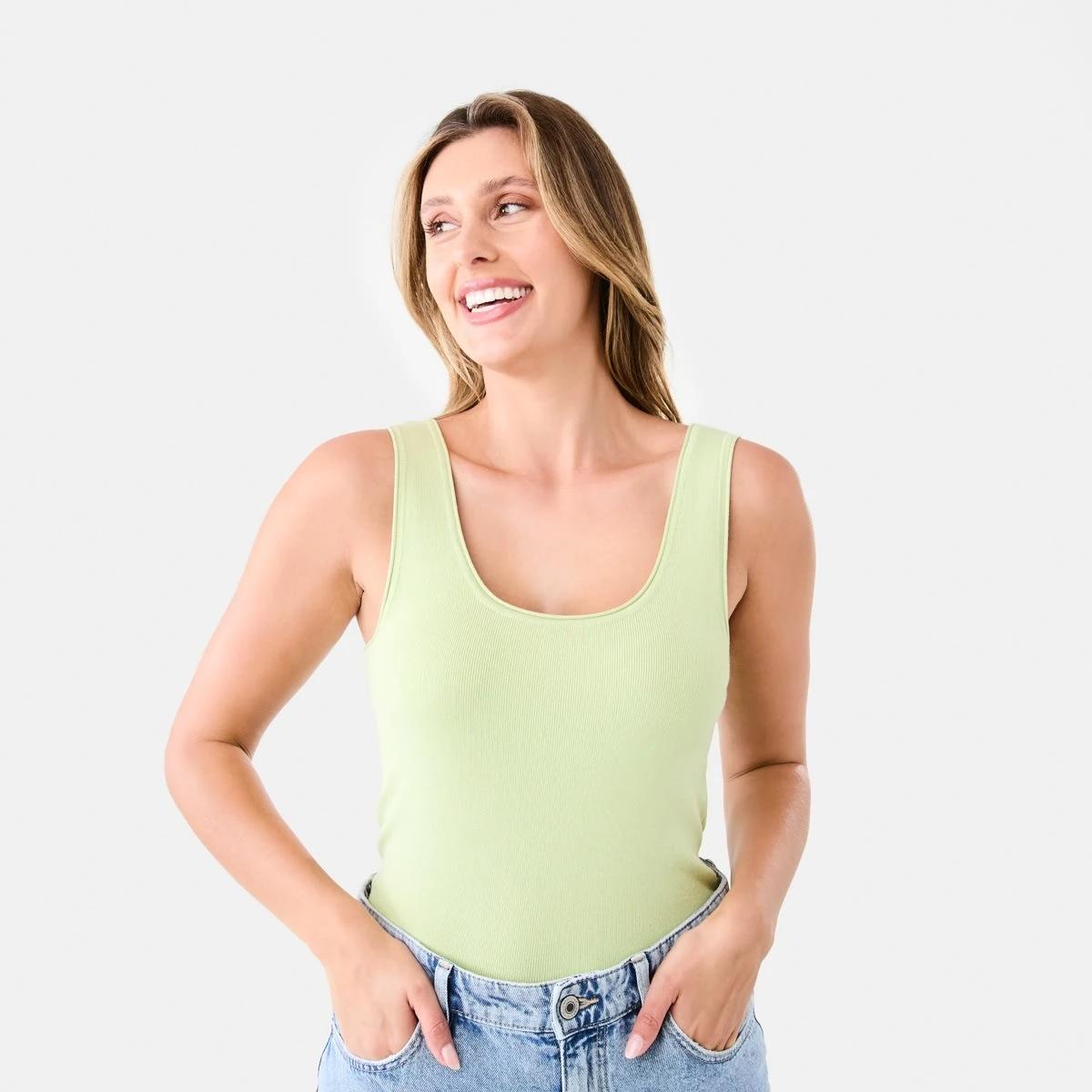 4 Sleeveless True Knit Scoop Neck Tank Grn Tea, 4 of 7