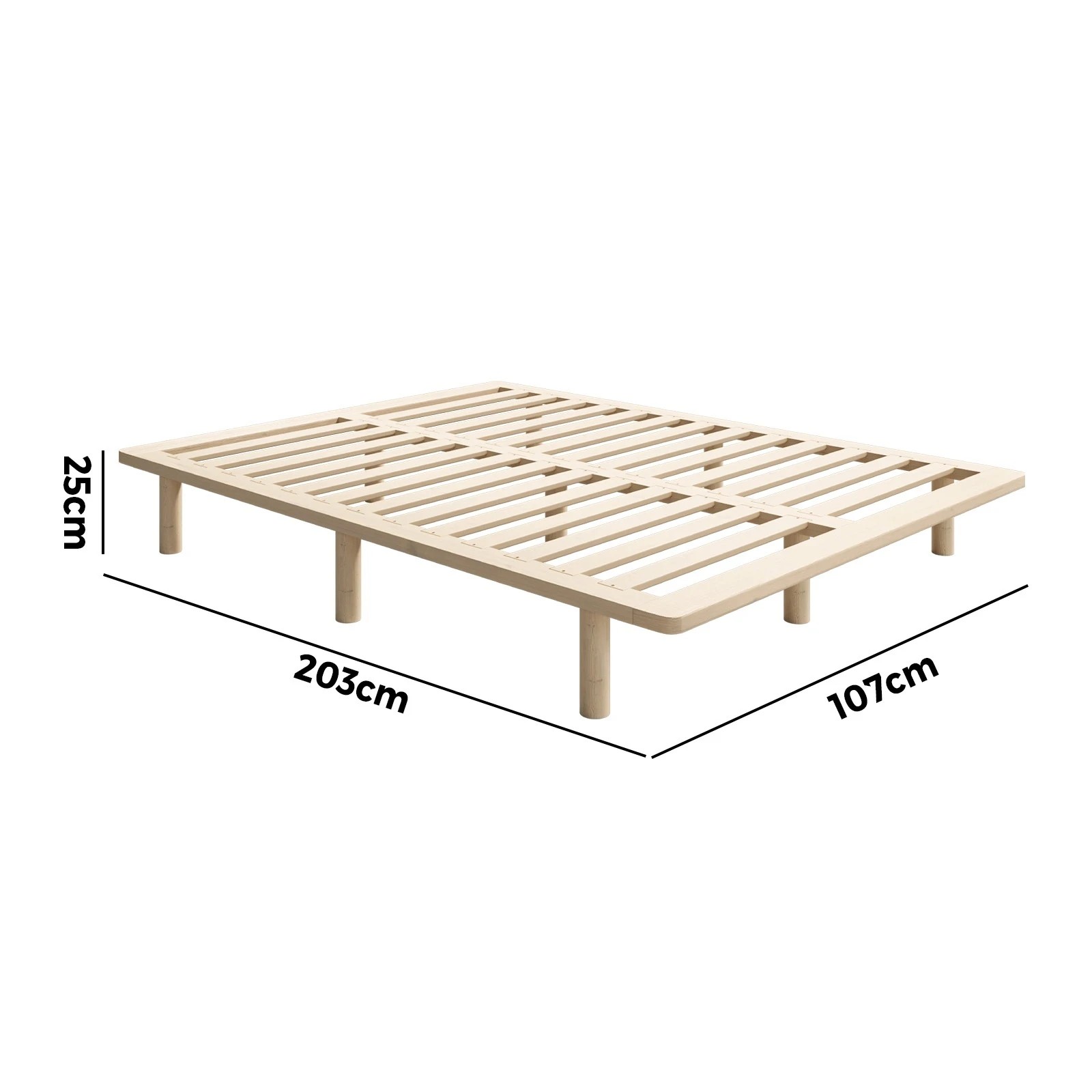 5 Oikiture Bed Frame King Single Wooden Bed Base Platform Timber
 - Natural, 5 of 10