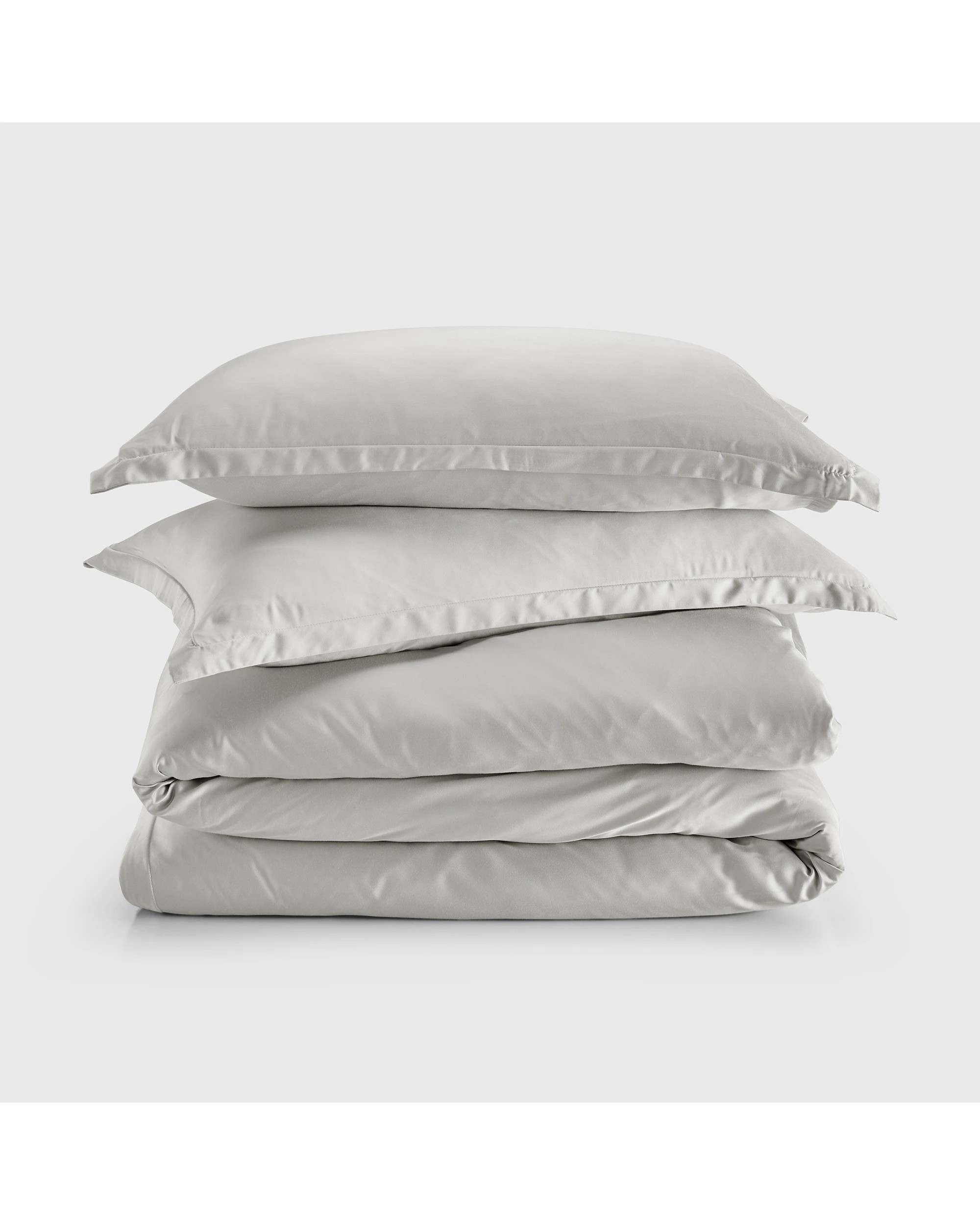 6 Natural Home 400TC 100% Bamboo Sateen Tailored Quilt Cover Set - King Single Bed - Dove Grey, 6 of 7