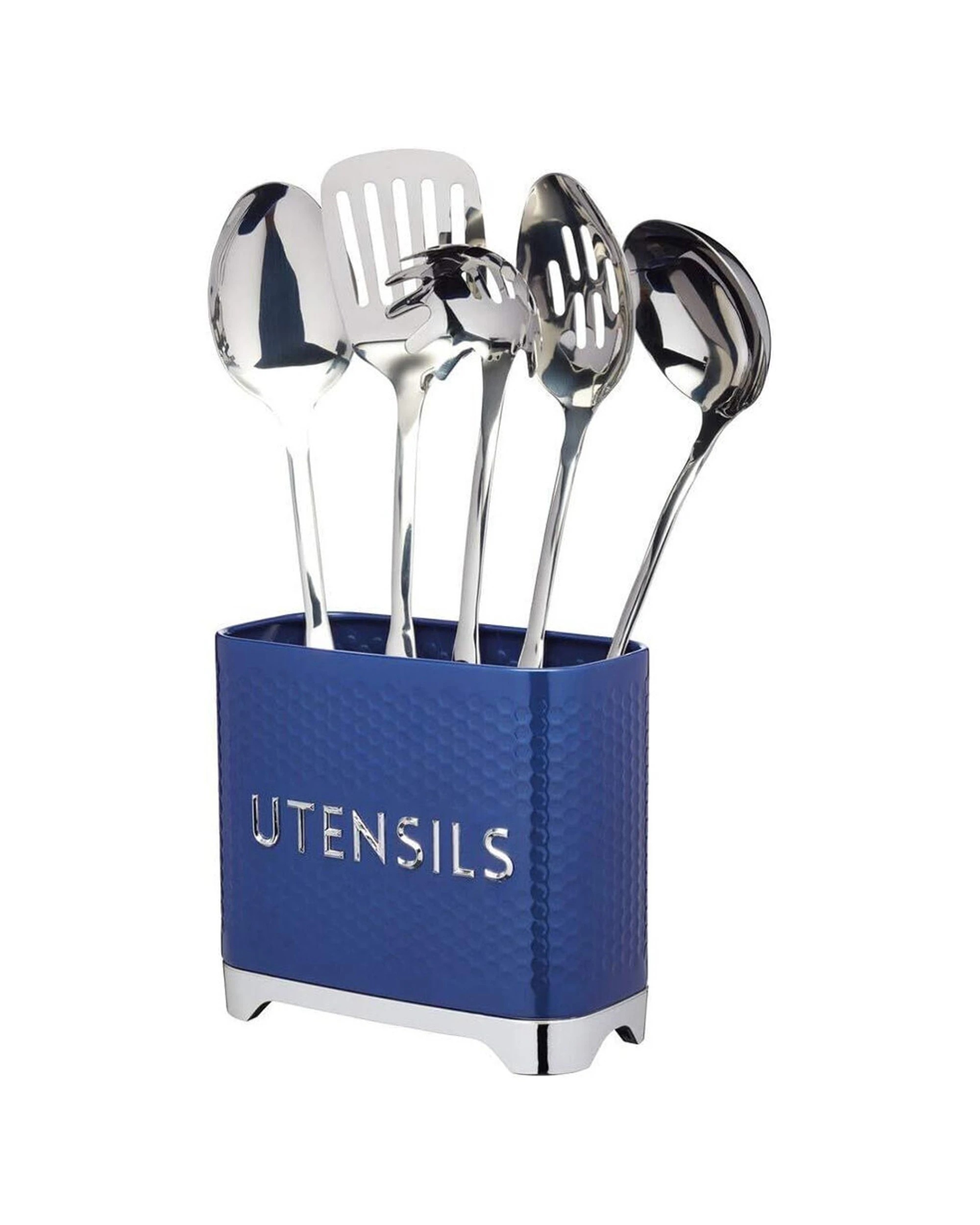 2 Kitchen Craft 2PC Lovello Textured Utensil Holder Bread Bin Carbon Steel - Blue, 2 of 4