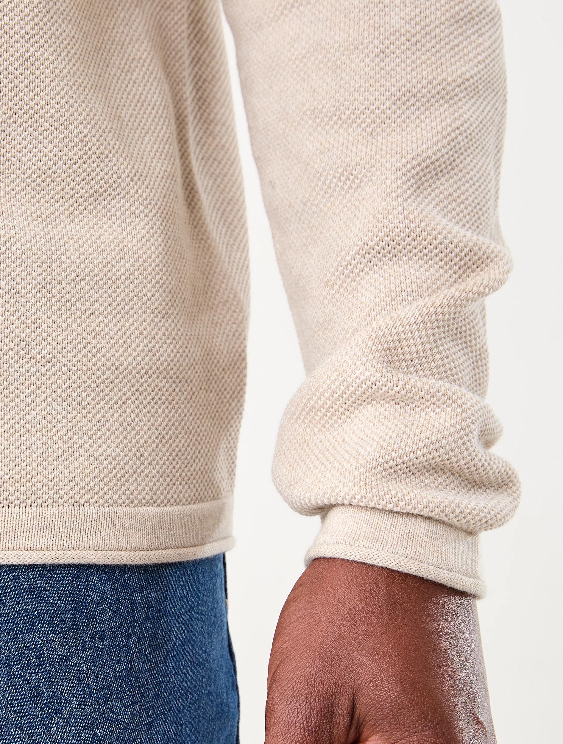 6 Lightweight Textured Knit Jumper Oat Marle, 6 of 6