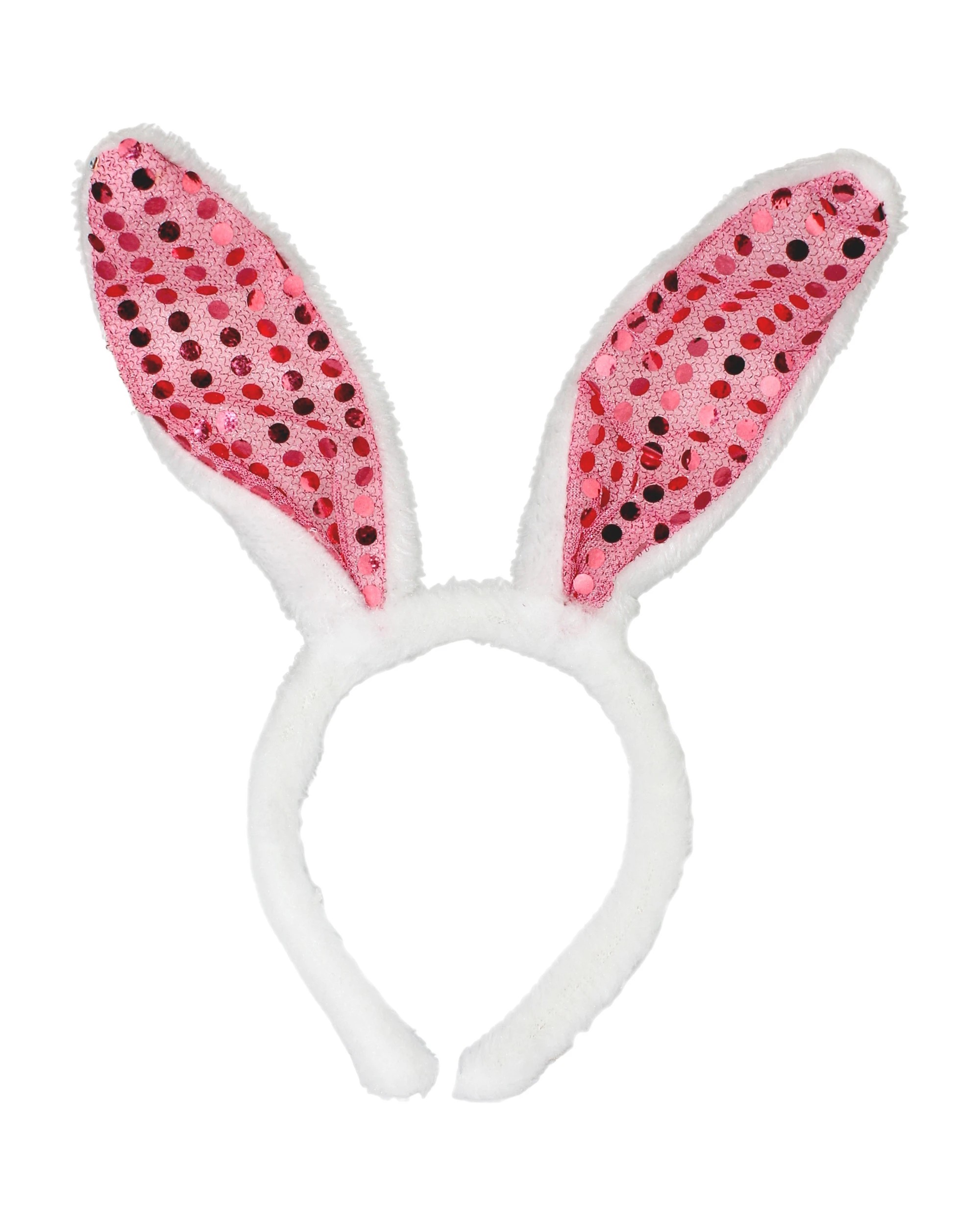 1 JDParty Plush Sequin Bunny Ears Headband - One Size - Pink, 1 of 1