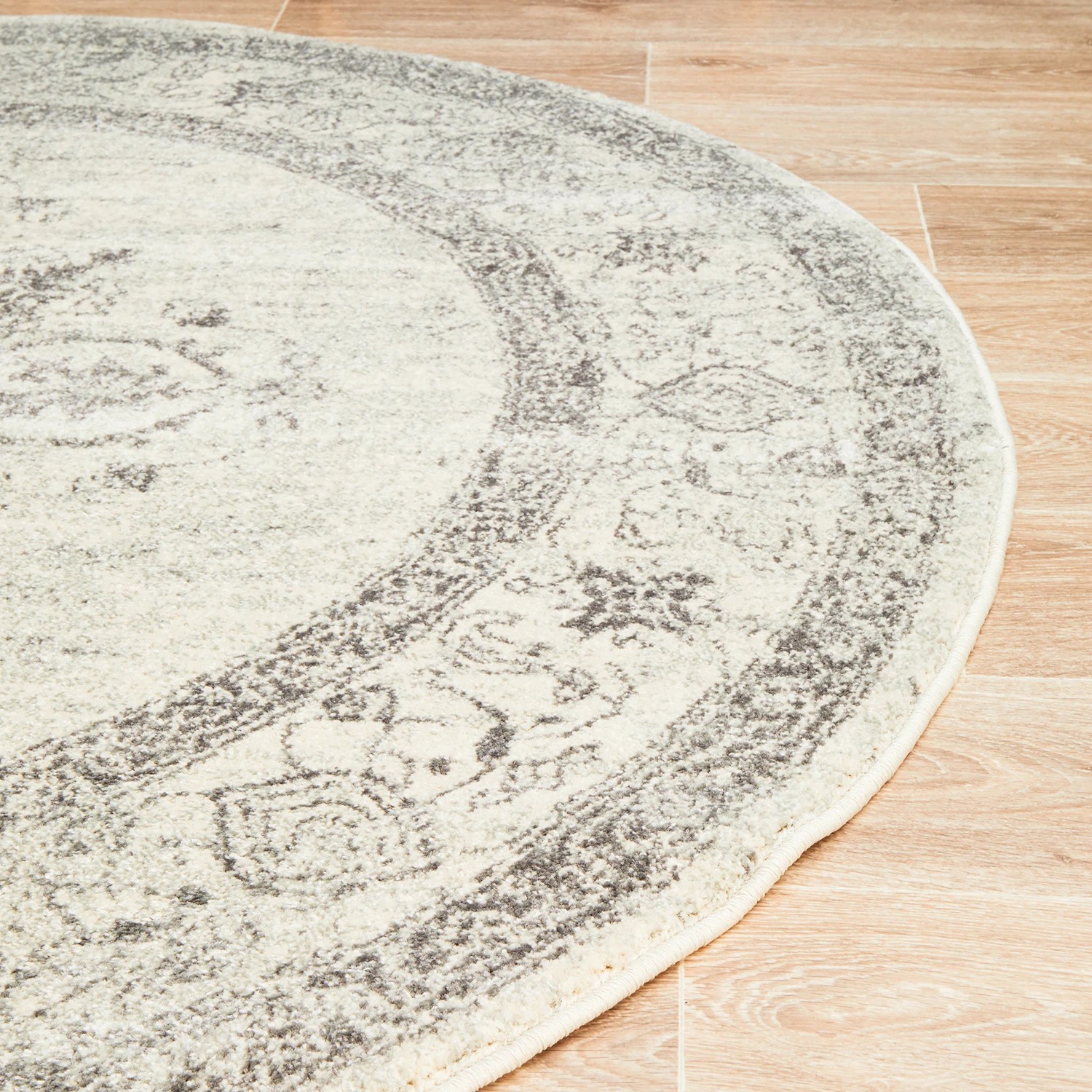 6 Common Ground Rugs Era 977 150x150cm Round - Small Pet Friendly Rug - Silver, 6 of 8