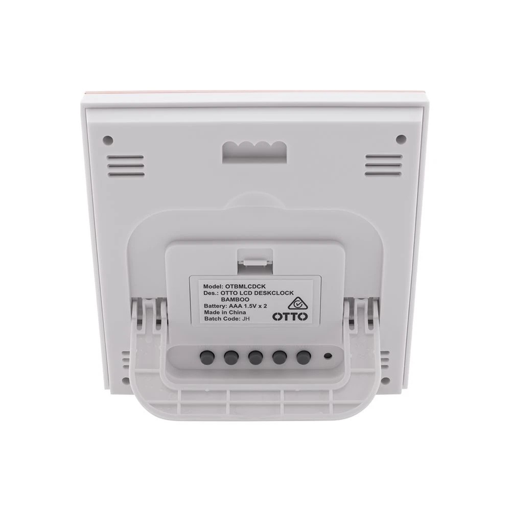 3 Otto LCD Desk Clock Bamboo, 3 of 3