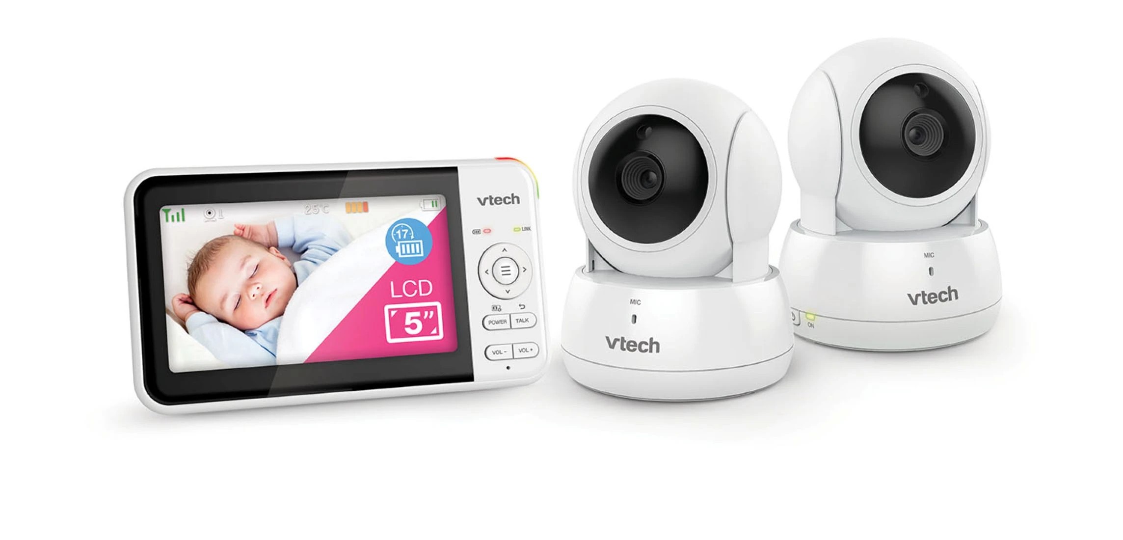 1 VTech BM5550AU 5" 2-Camera Full Colour Pan & Tilt Video Baby Monitor
 - white, 1 of 3