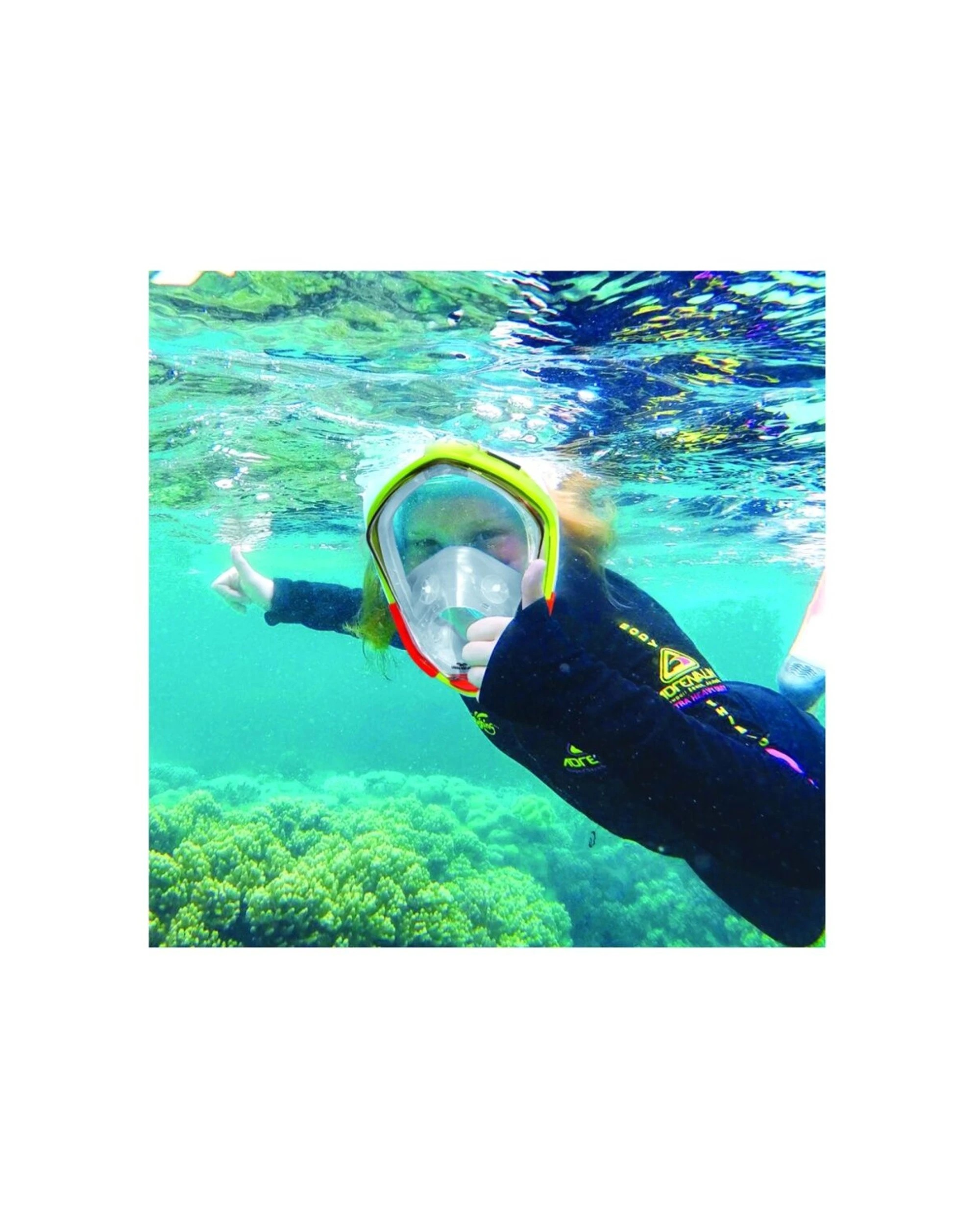3 Land & Sea Sports Orpheus Full Snorkelling Face Mask Junior/Kids - Yellow, 3 of 3