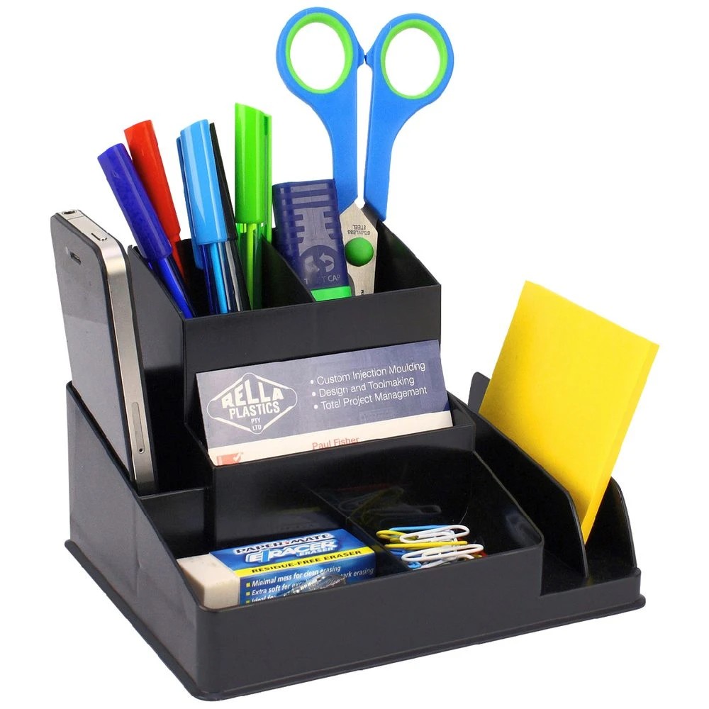 1 Italplast Desk Organiser Recycled Black, 1 of 1