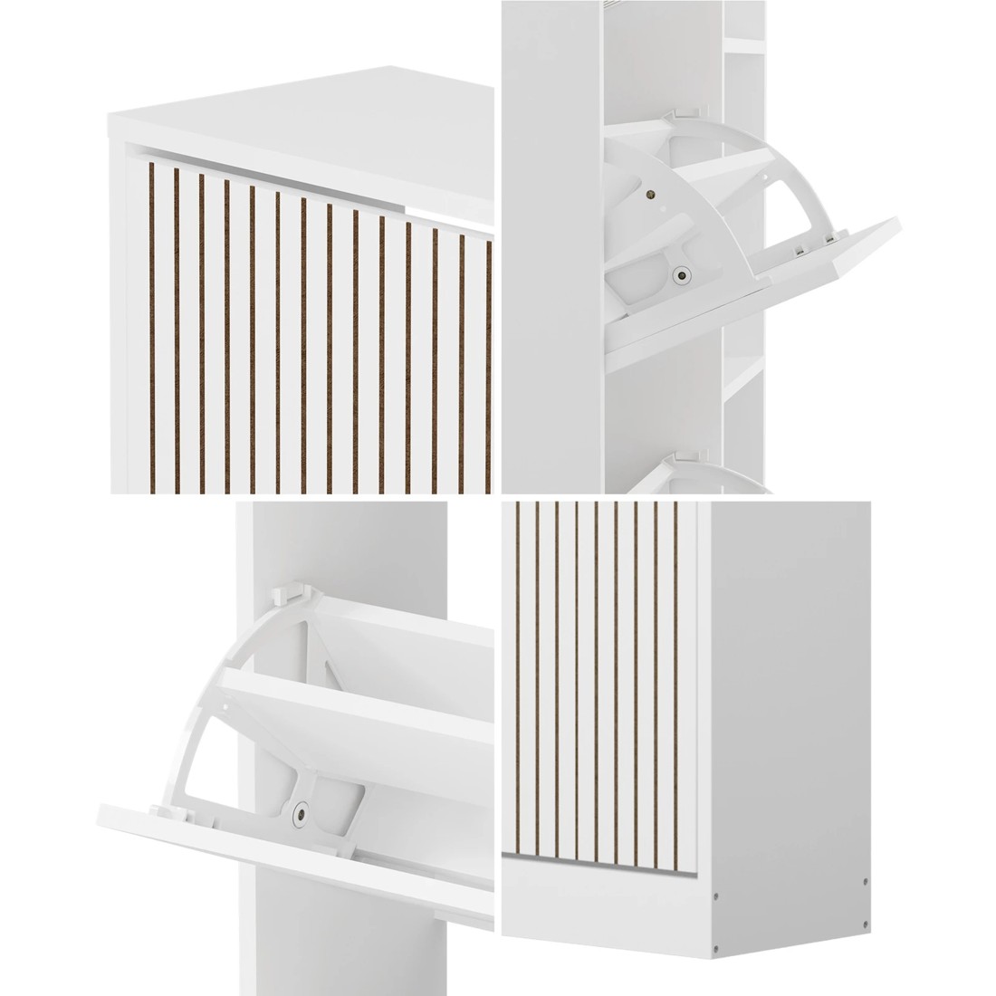 5 Oikiture Shoe Rack Storage Cabinet Organiser Drawers 3 Doors
 - White, 5 of 10