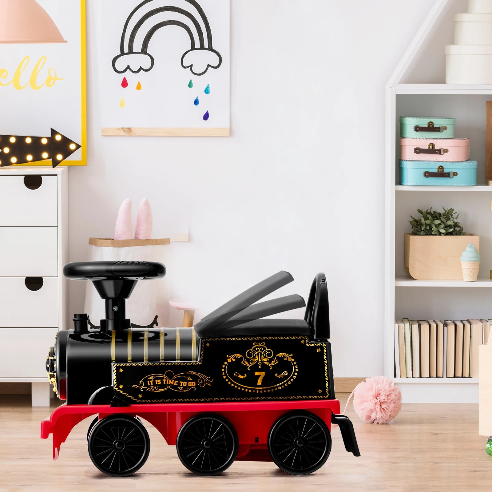 6 Costway Ride On Car Motorized Train Electric Toy Train, 6 of 6