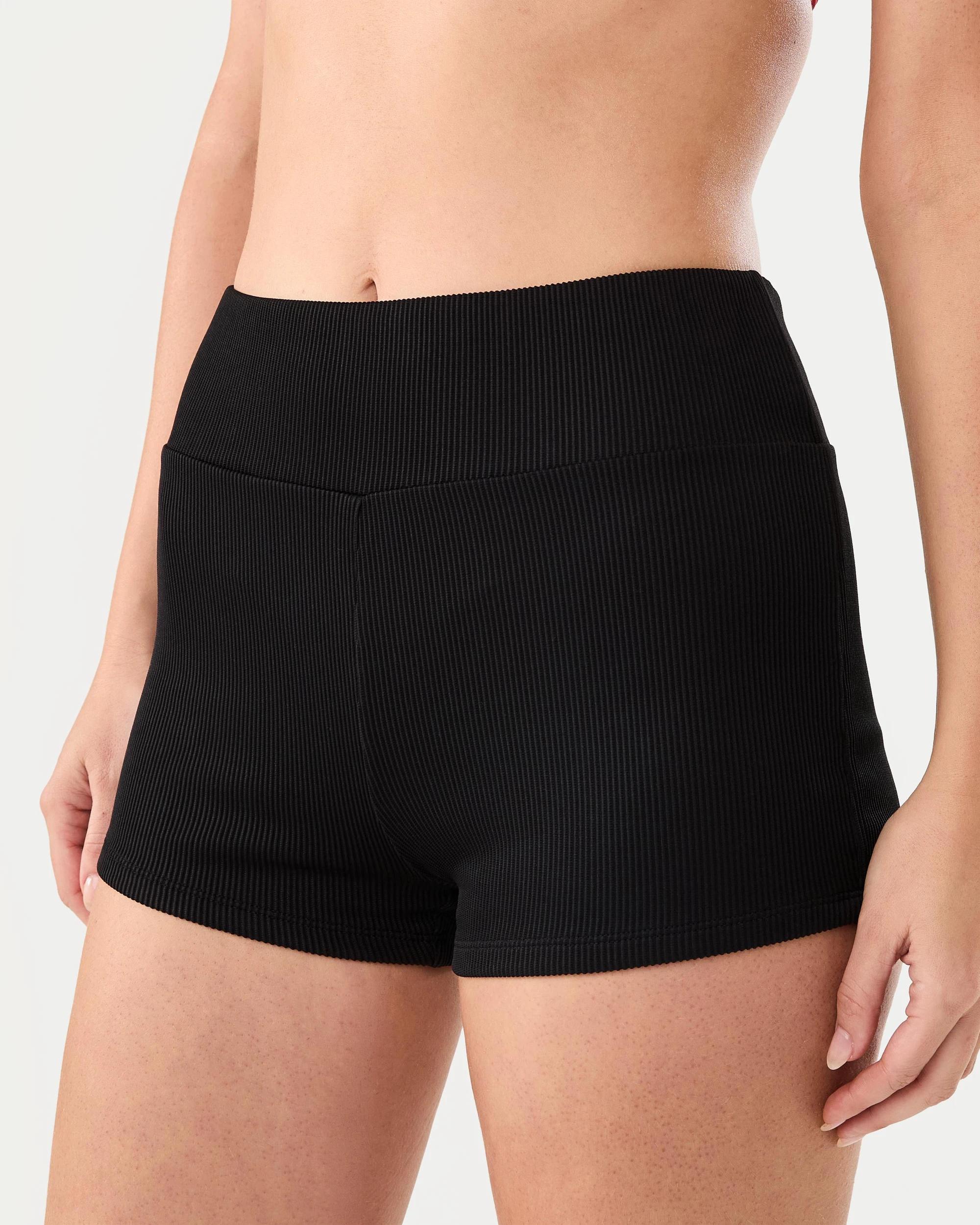 2 Ribbed Swim Bike Shorts Black, 2 of 5
