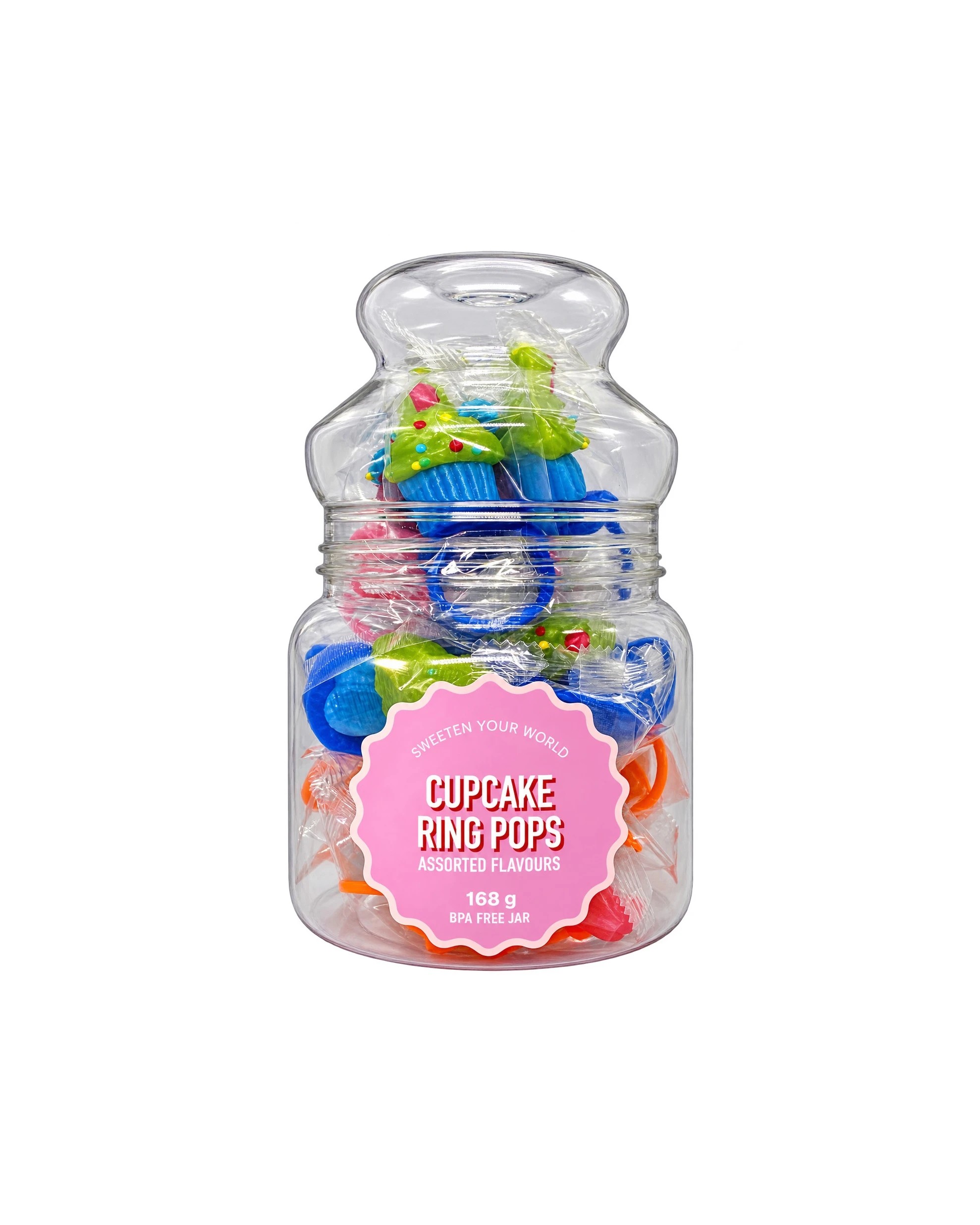CS Cupcake Ring Pops Jar 168g - Kmart