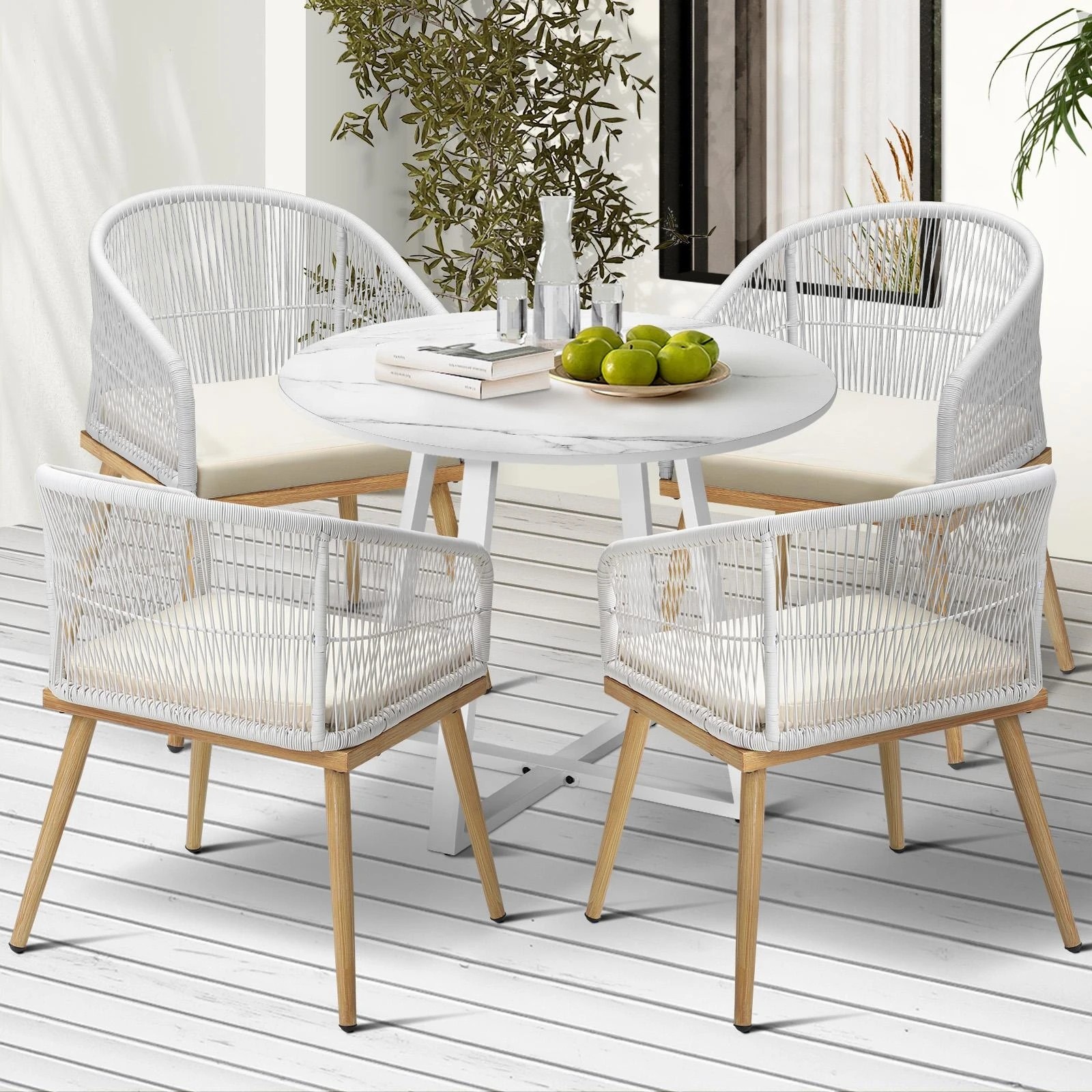 2 Livsip 5pcs Outdoor Dining Setting Table And Chairs Patio Furniture Bistro Set
 - Multi, 2 of 9