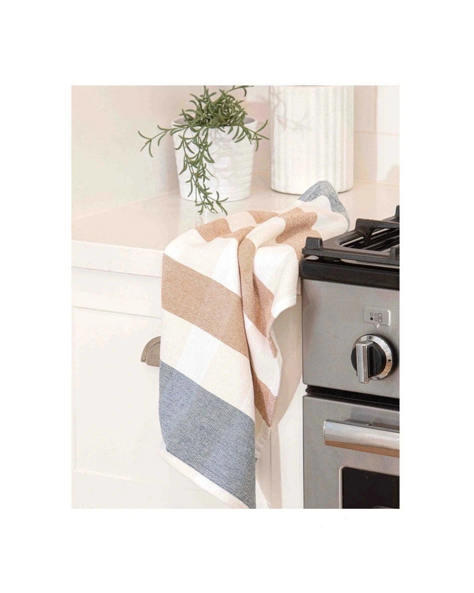 2 Ladelle Bailie Terry 2pk Kitchen Towel Cotton Ribbed Terry Set 43x65cm - Orange, 2 of 2