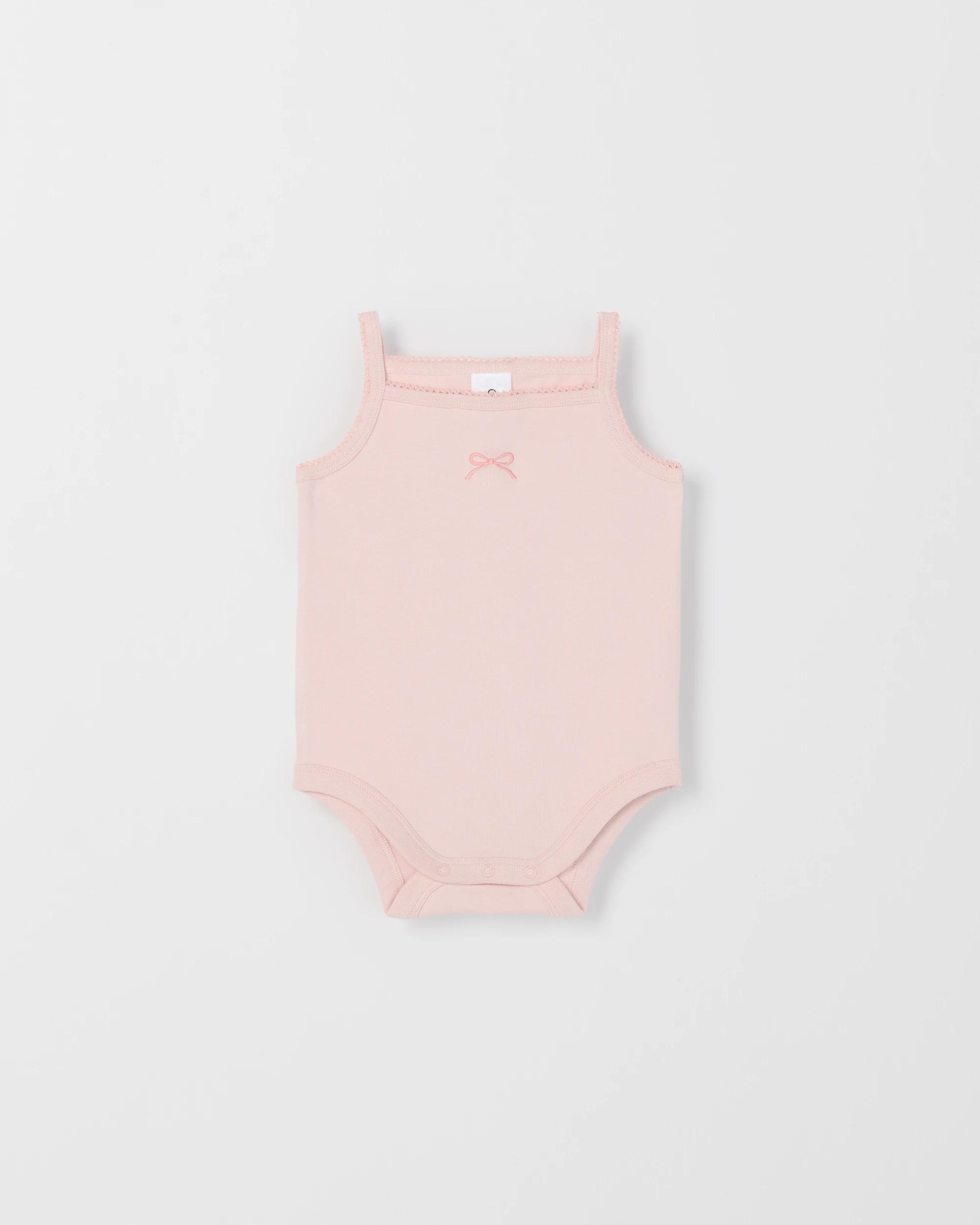 2 Target Baby Organic Cotton 3 Pack Strappy Bodysuits PINK, 2 of 4