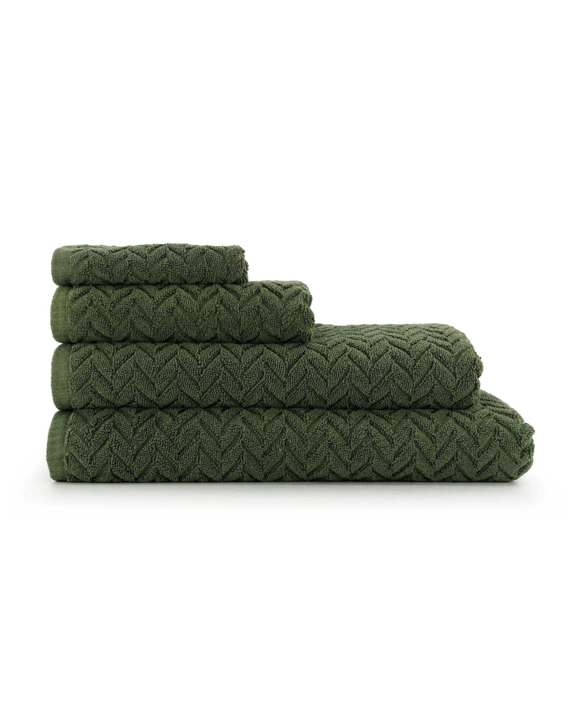 6 Chevron Cotton Face Washer - Olive, 6 of 6