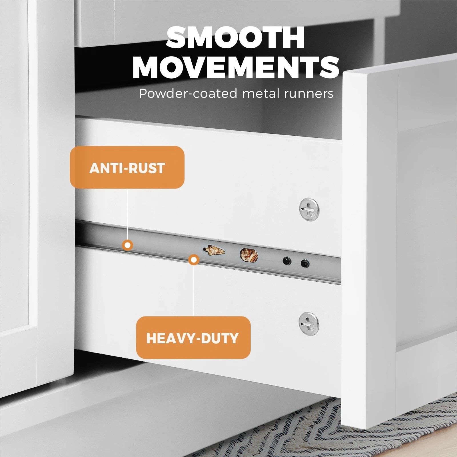 5 Oikiture Hamptons Buffet Sideboard
 - White, 5 of 10