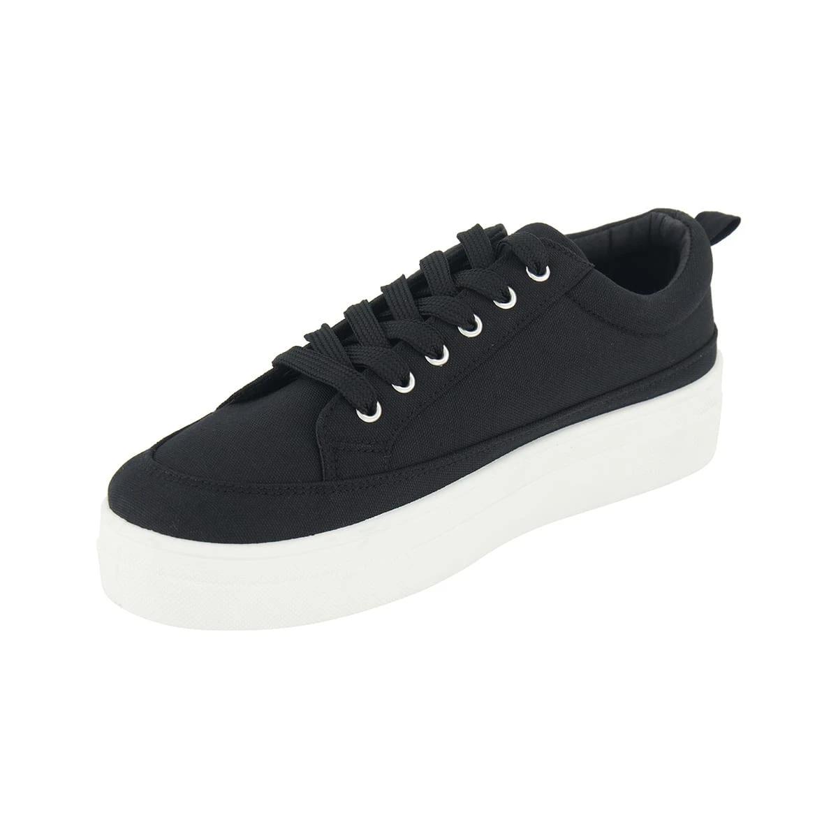 3 Canvas Flatform Sneakers Black, 3 of 5