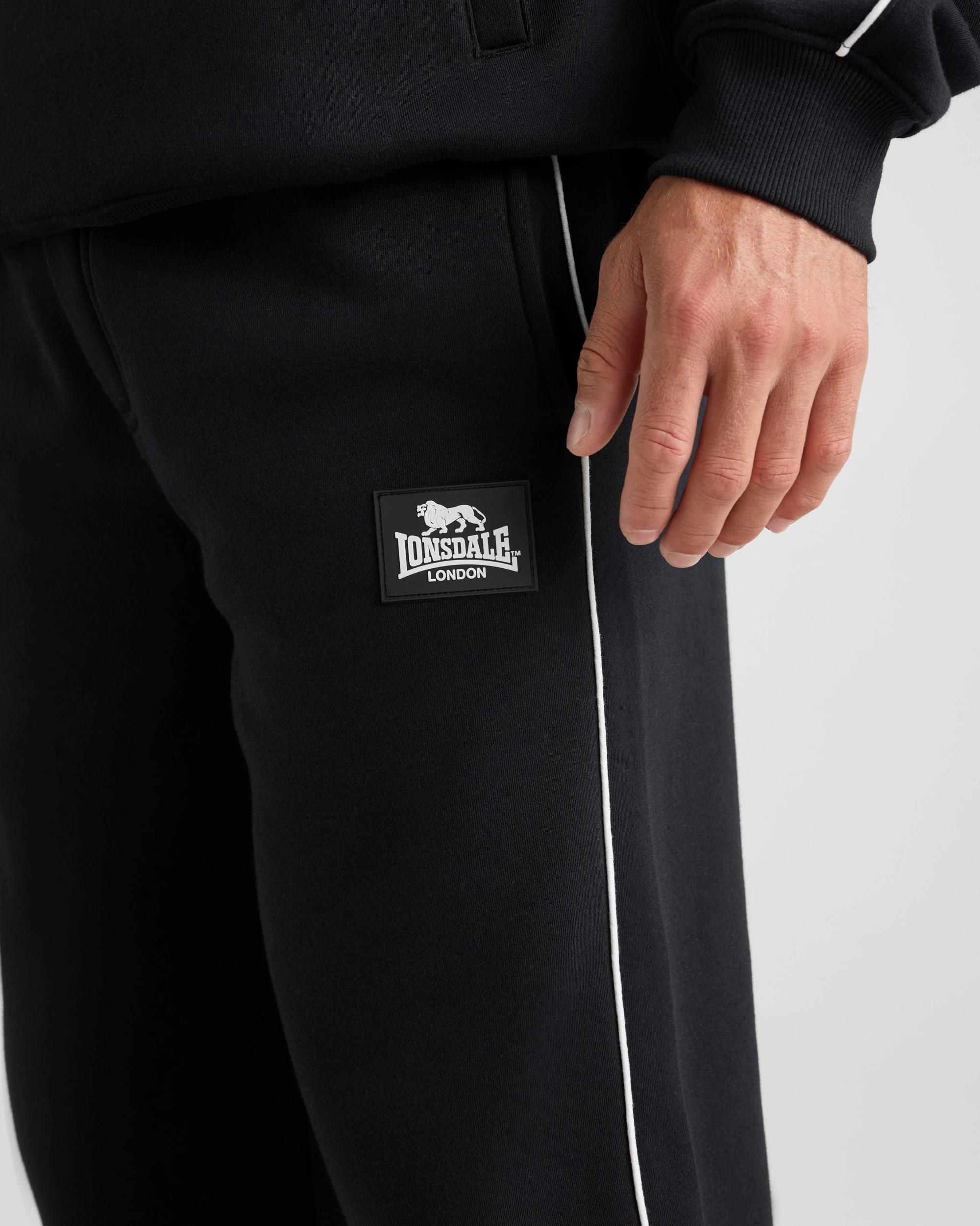 3 Lonsdale London Sport Straight Leg Track Pant BLACK, 3 of 5