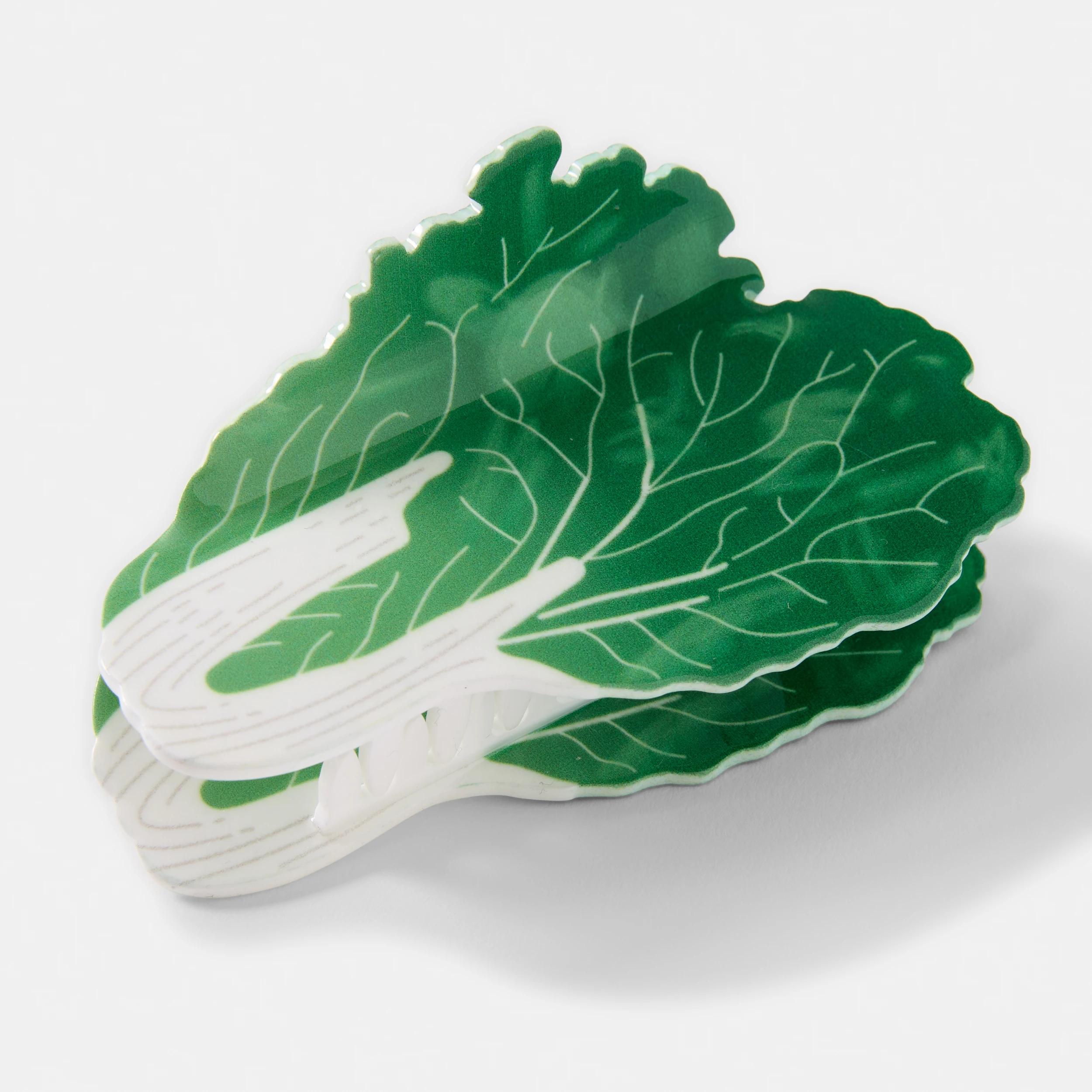 2 Green Bok Choy Claw Hair Clip Green1, 2 of 4