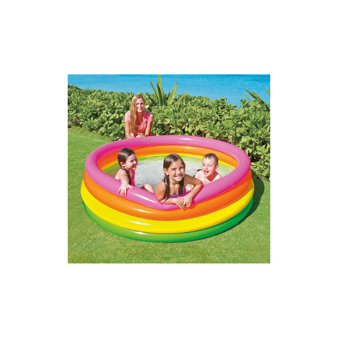 2 INTEX Sunset Glow Kiddie Pool Inflatable Pool 66 Inch Pool 14.5In Water - Multi, 2 of 2