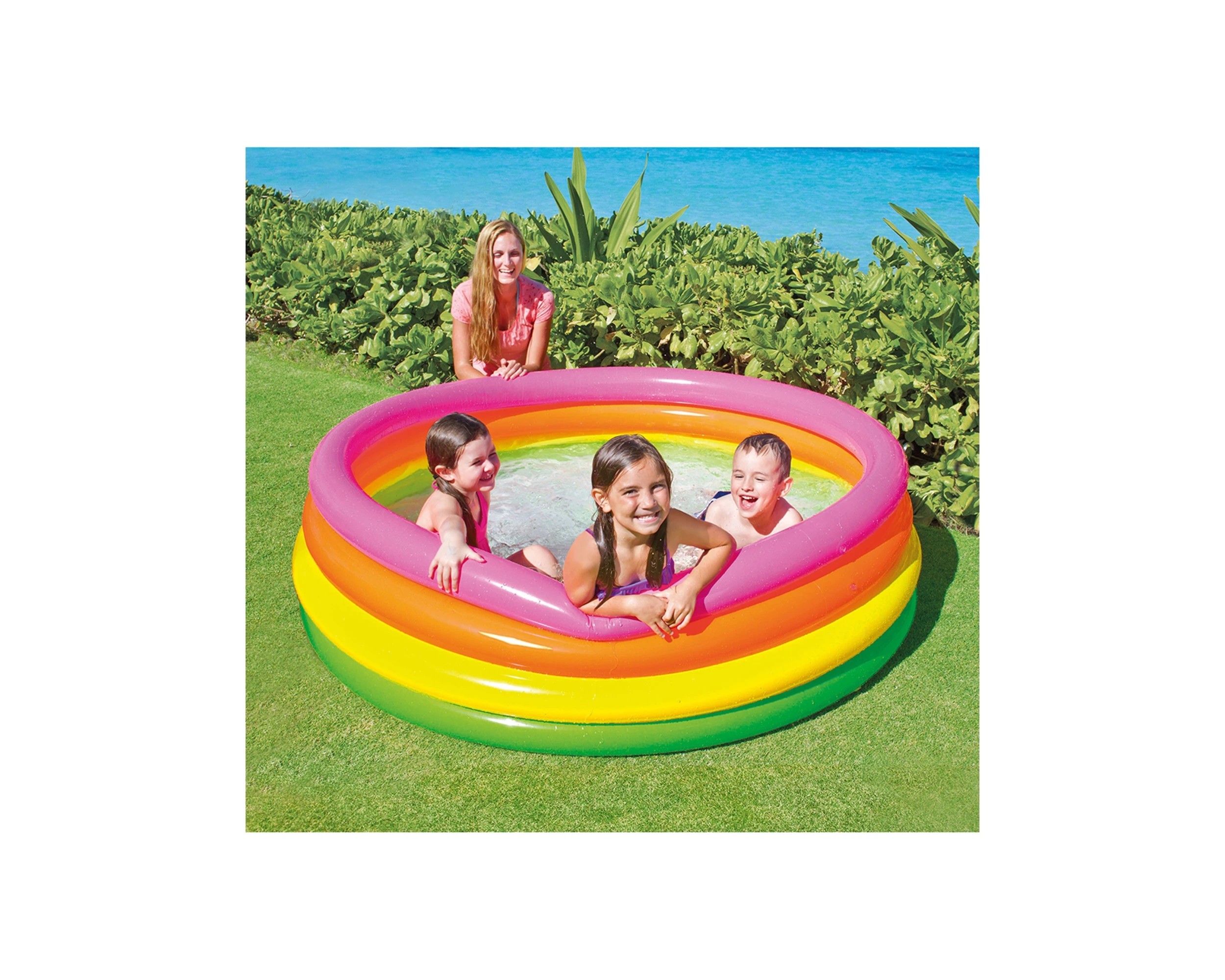 2 INTEX Sunset Glow Kiddie Pool Inflatable Pool 66 Inch Pool 14.5In Water - Multi, 2 of 2