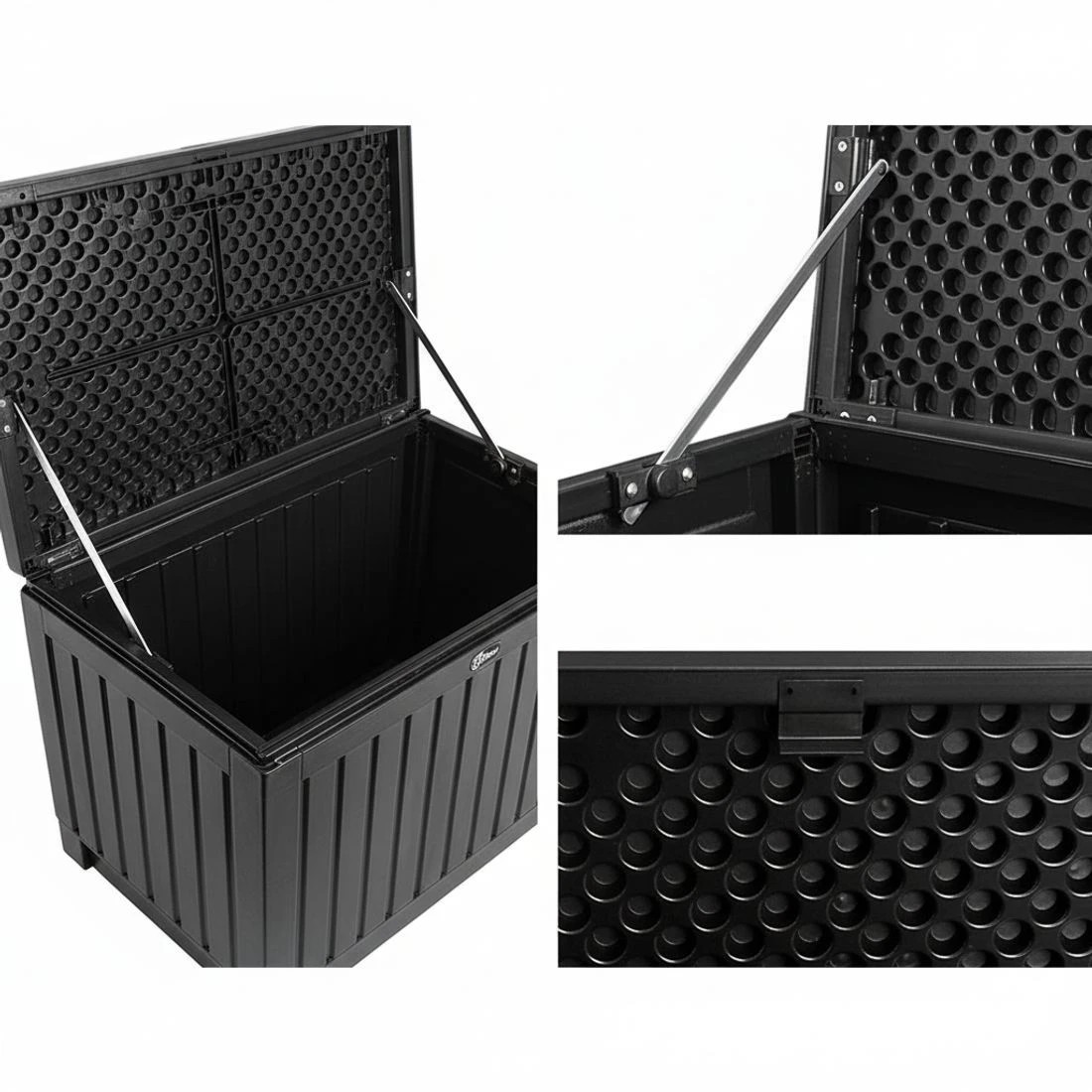 6 Gardeon Outdoor Storage Box 270L Container - Black, 6 of 8