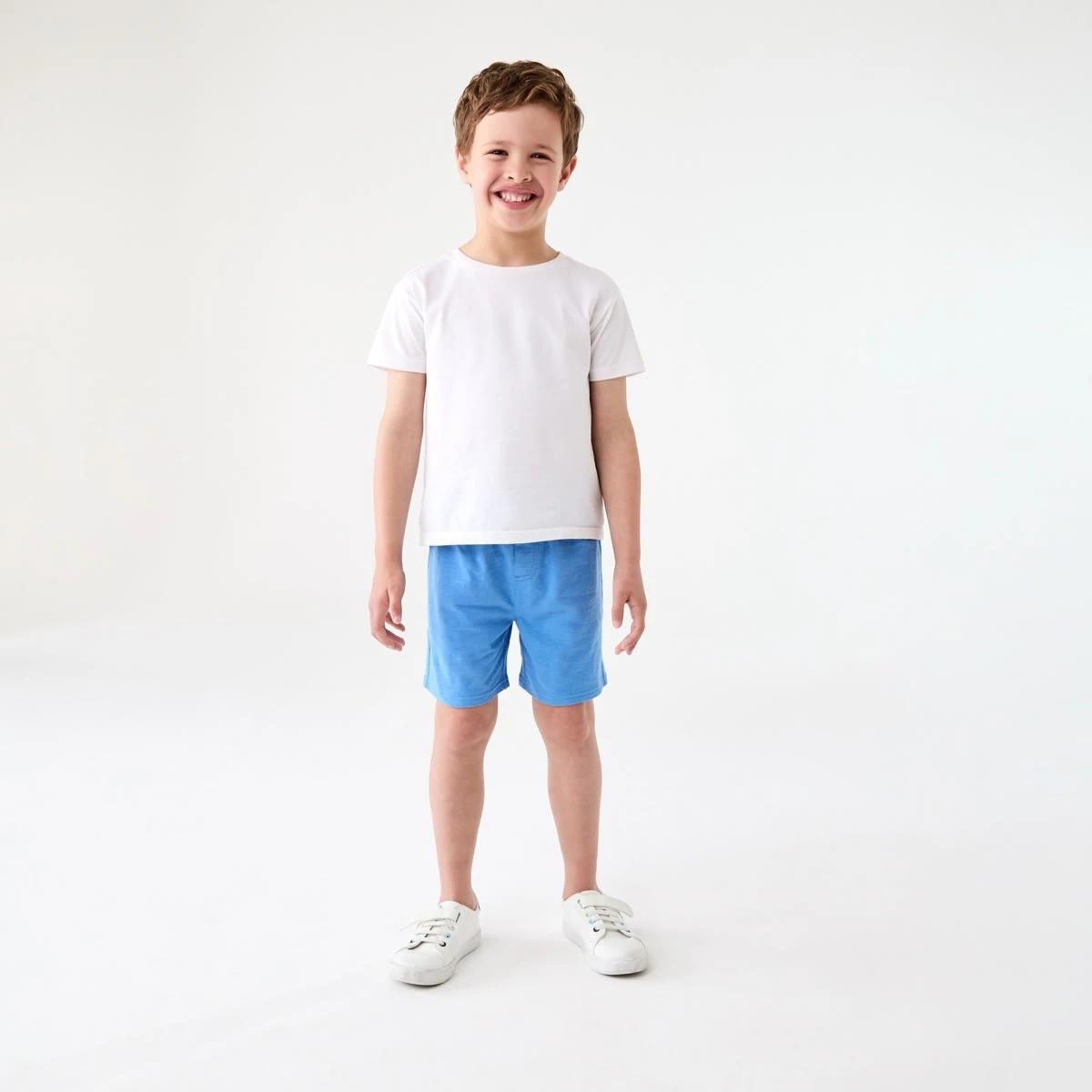 4 Cotton Knit Shorts SILVER LAKE BLUE, 4 of 5