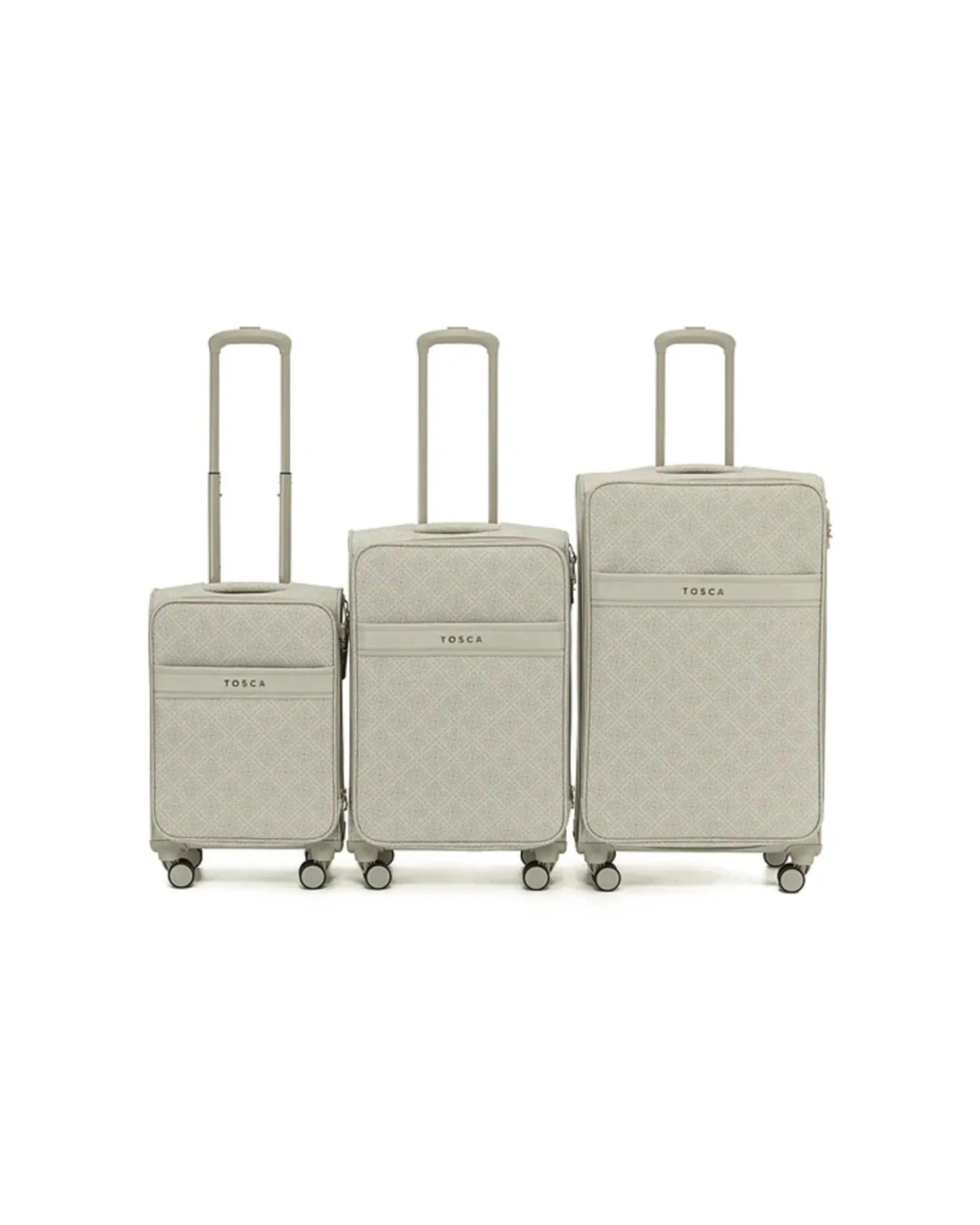 1 Tosca Luggage 3pc Willow Suitcase Set Soft Case Carry-On Medium Large Luggage Vanilla - Natural, 1 of 7