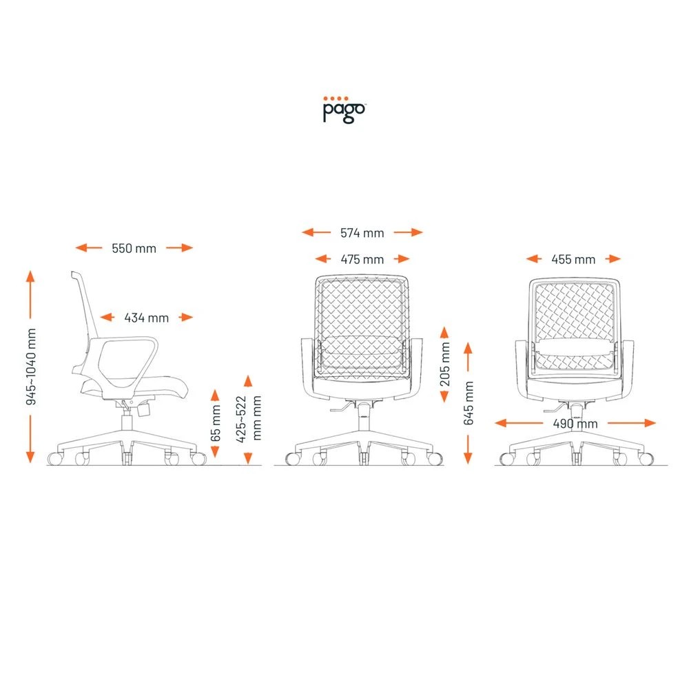 9 Pago Ash Office Chair Blue Ergonomic Chairs and Desk Chairs, 9 of 10