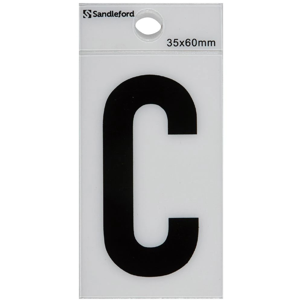 1 Sandleford C Self-adhesive Letter White 60 x 35mm, 1 of 1