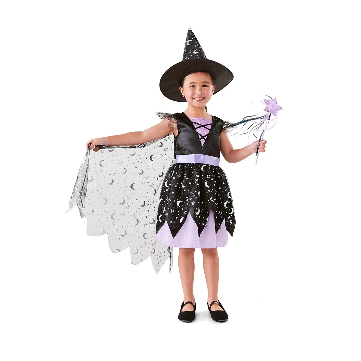 1 3 Piece Deluxe Star Witch Costume - Ages 4-6, 1 of 10