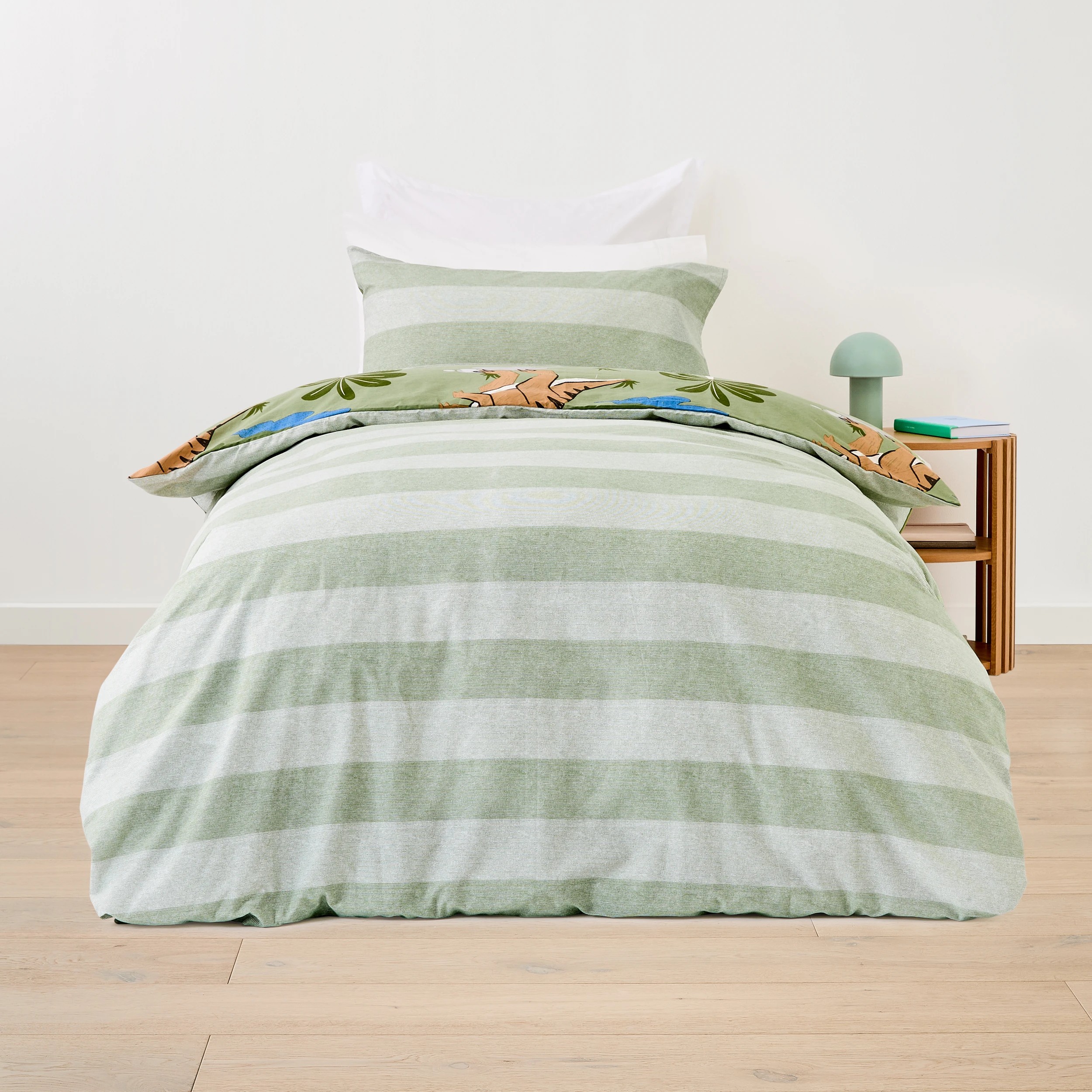 2 Dino Cotton Rich Reversible Quilt Cover Set - Single Bed, 2 of 7