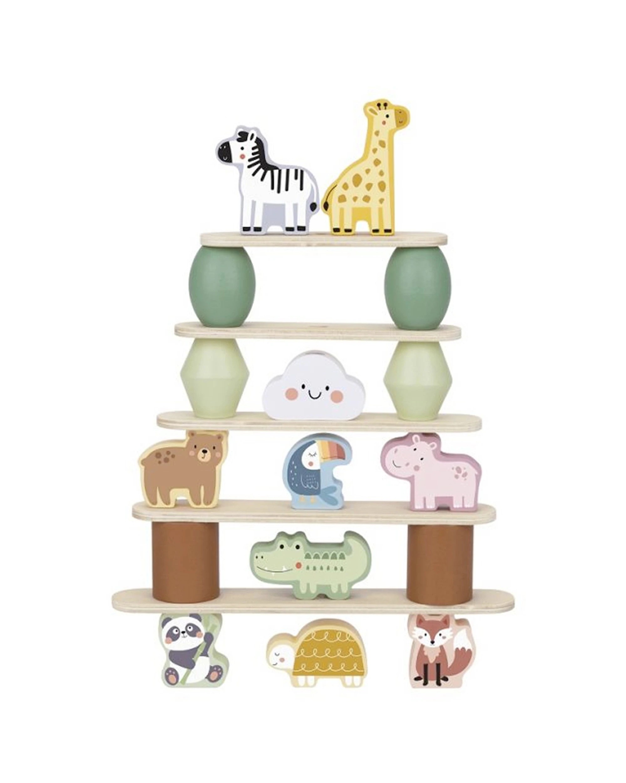 3 Tooky Toy My Forest Friends Animals Wooden Stacking Build Game Fun Toy - Multi, 3 of 7