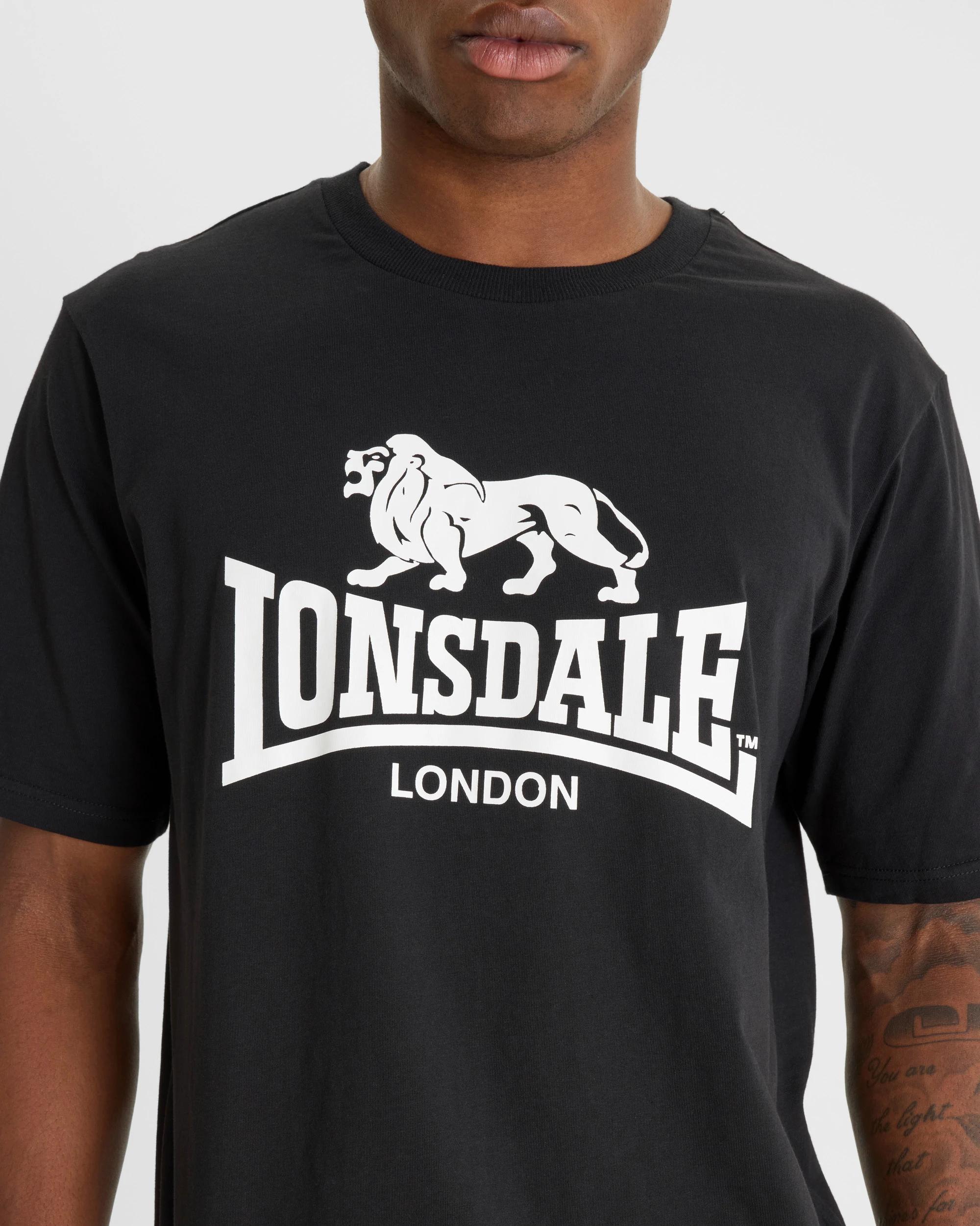 3 Lonsdale London Logo Short Sleeve T-Shirt BLACK, 3 of 6