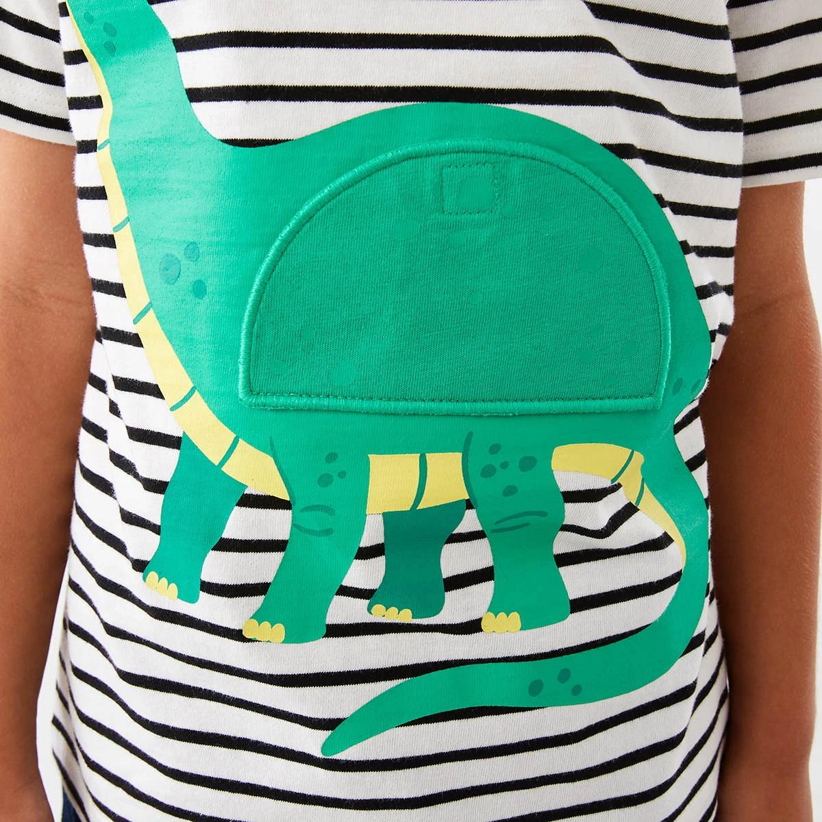 6 3D Applique T-shirt White Dino, 6 of 10