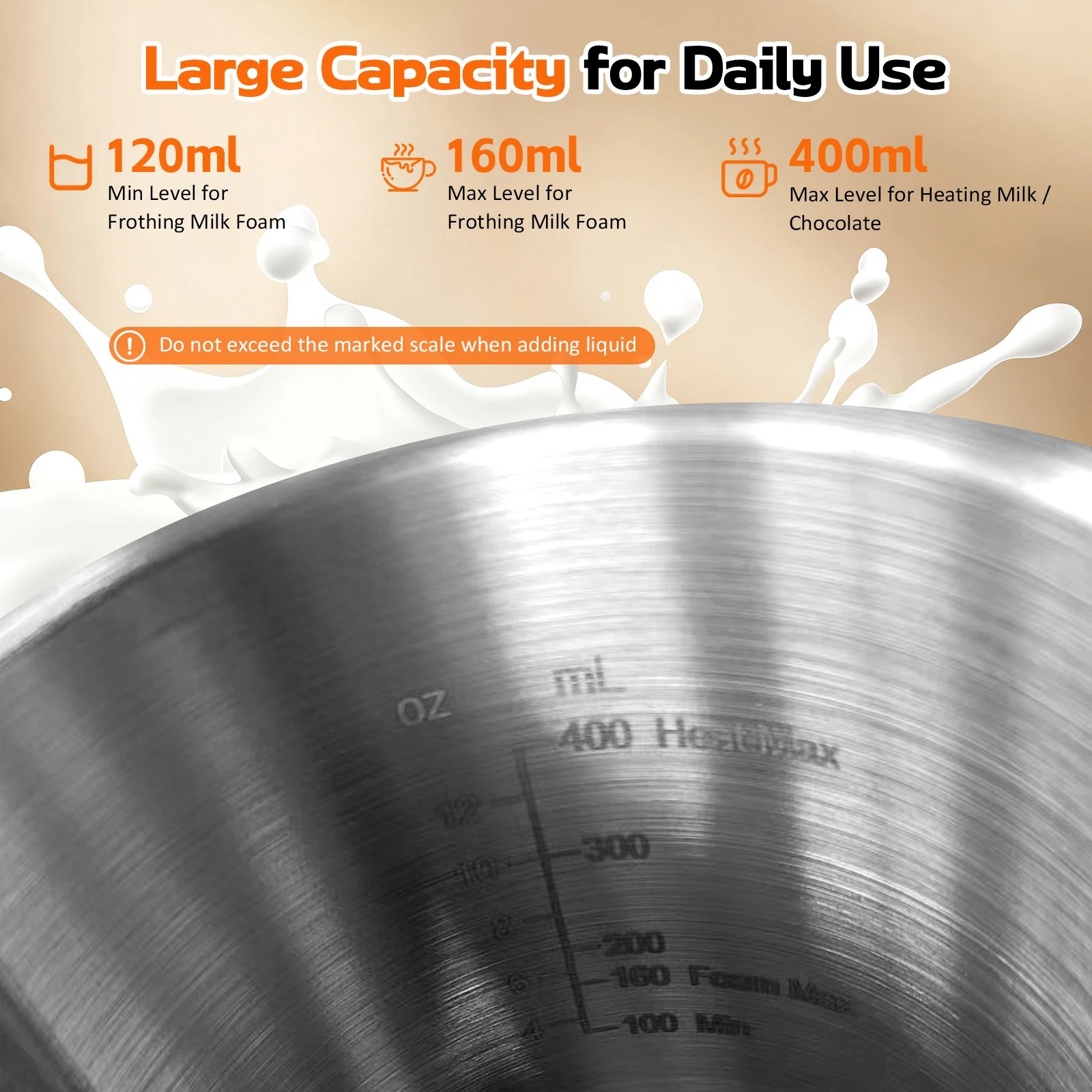 3 Advwin Electric Milk Frother, 4-IN-1 Milk Foam Frother & Warmer with 600ml Milk Jug, 3 of 7