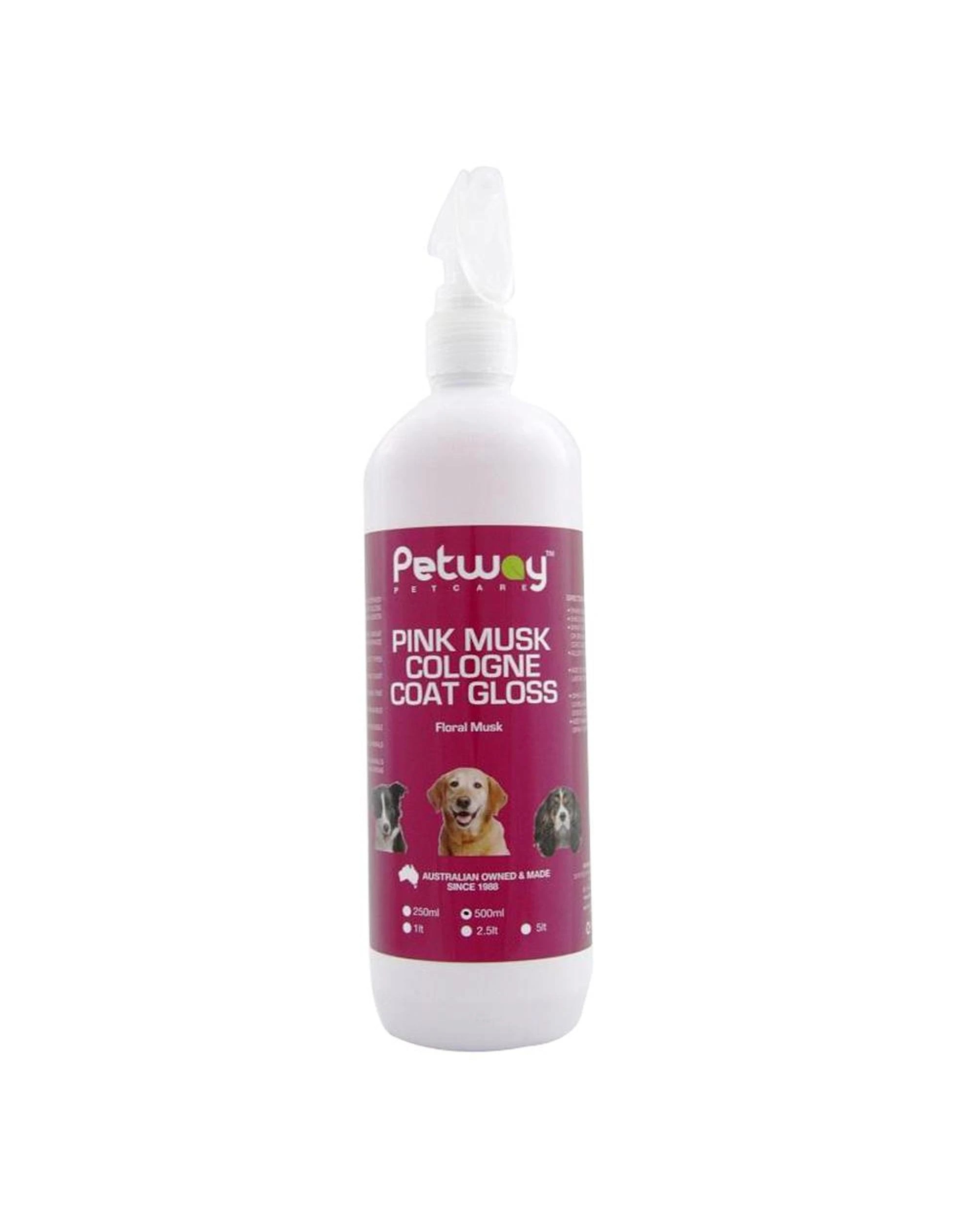 1 Petway Petcare Pink Musk Cologne Coat Gloss Dog Spray 500ml, 1 of 1