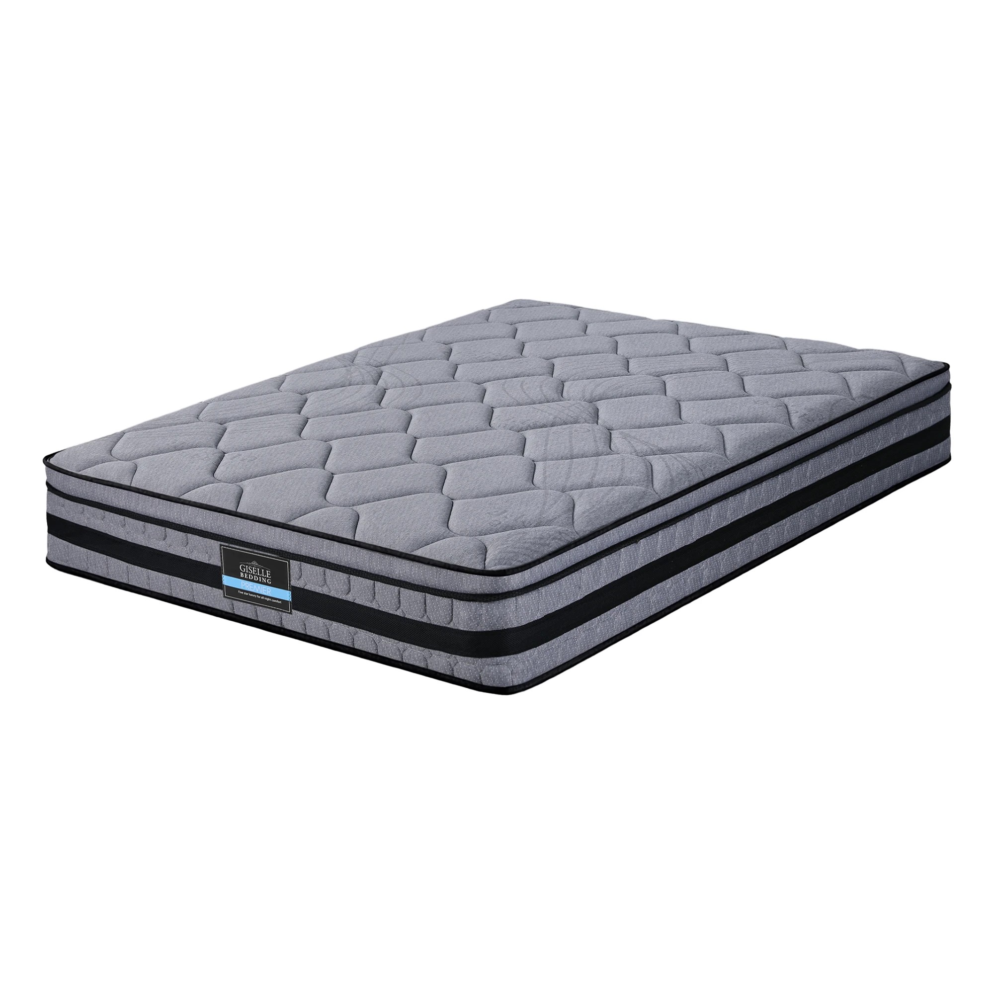 1 Giselle Bedding 34cm Double Mattress Hybrid Pocket Spring Bed Mattress - Grey, 1 of 3