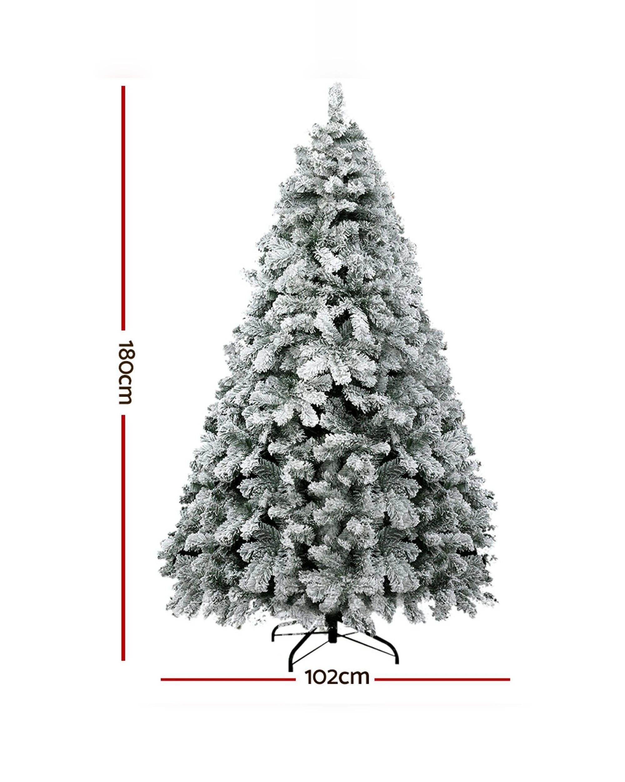 2 Jingle Jollys Christmas Tree 1.8m Snow Flocked Xmas Tree Decorations 468 Tips
 - Green, 2 of 3