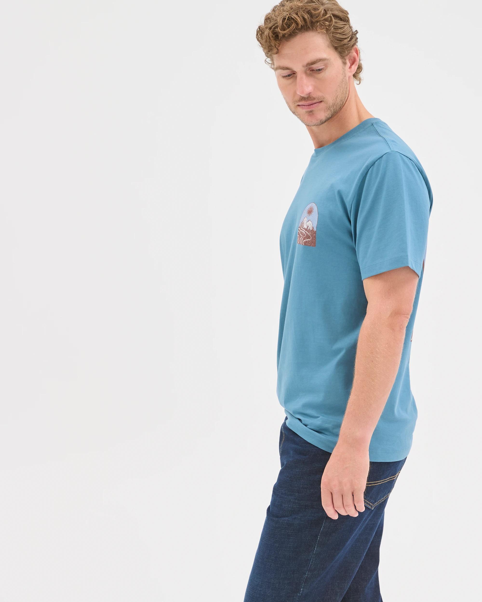 4 Target Man Australian Cotton Graphic T-Shirt AEGEAN BLUE, 4 of 6