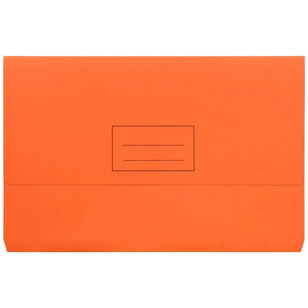 1 J.Burrows Foolscap Document Wallet 220gsm Orange, 1 of 3