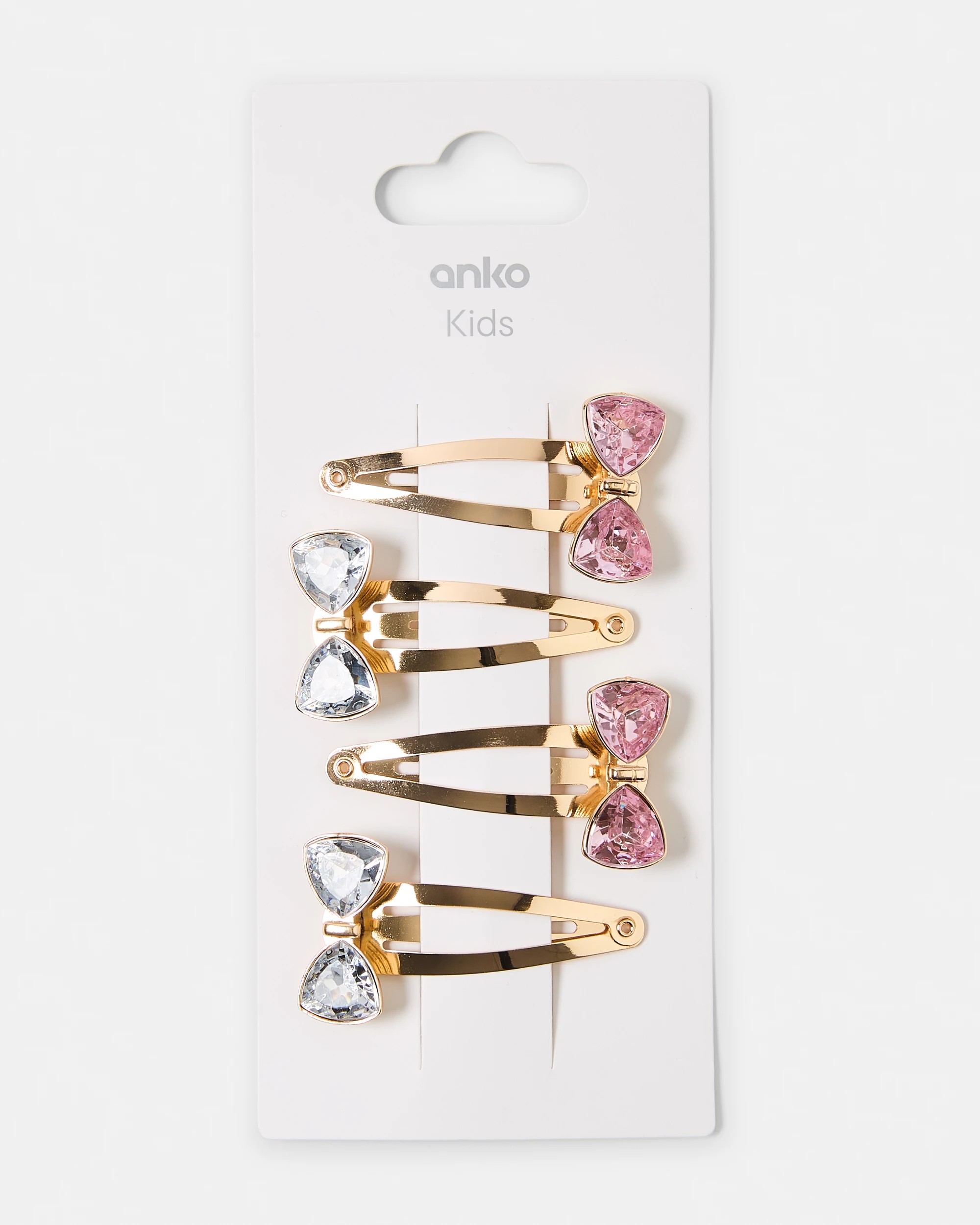 3 3 Pack Gold Tone Jewel Bow Hair Clips, 3 of 3