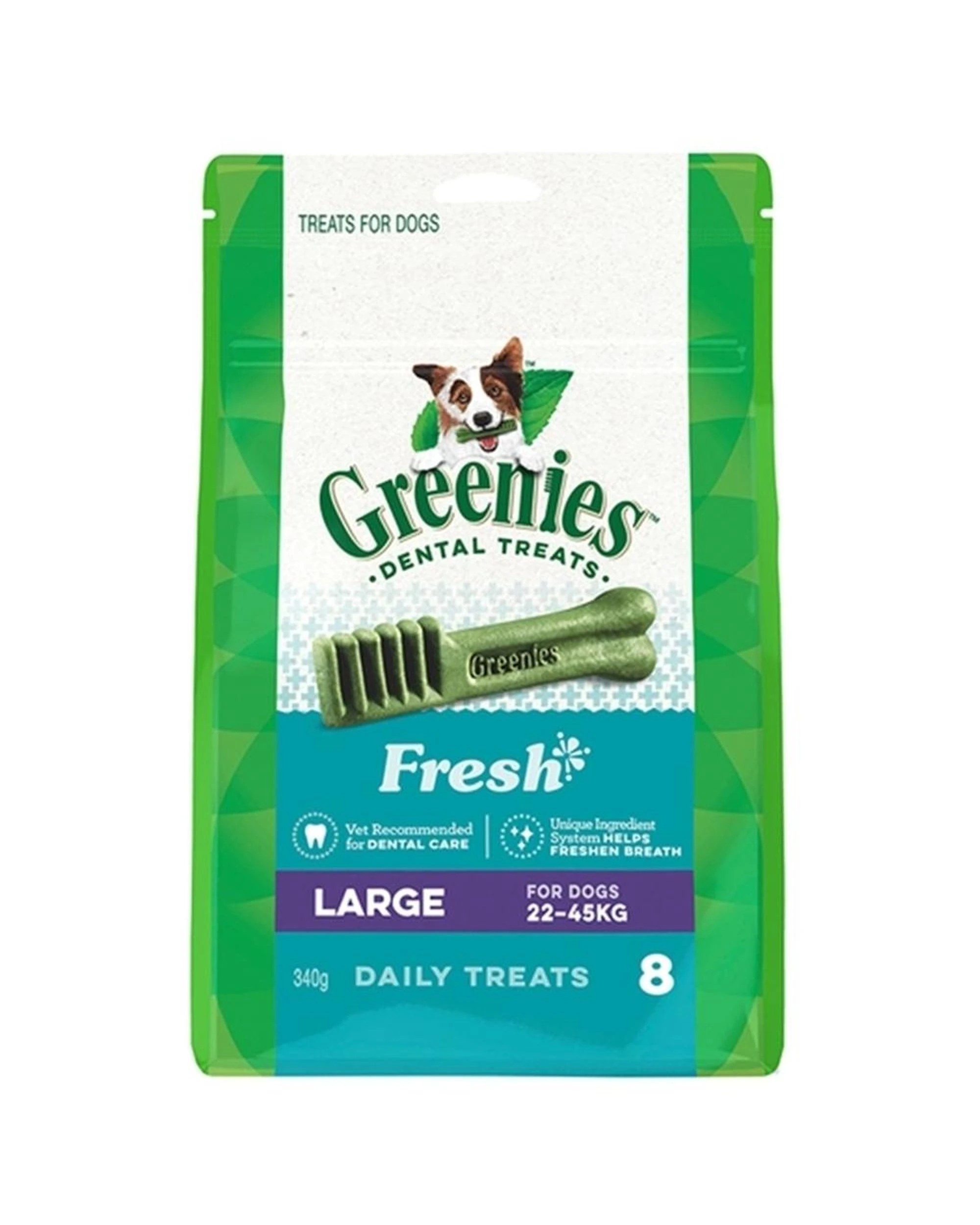 1 Greenies Fresh Mint Large Dogs Dental Treats 22-45kg 340g, 1 of 1