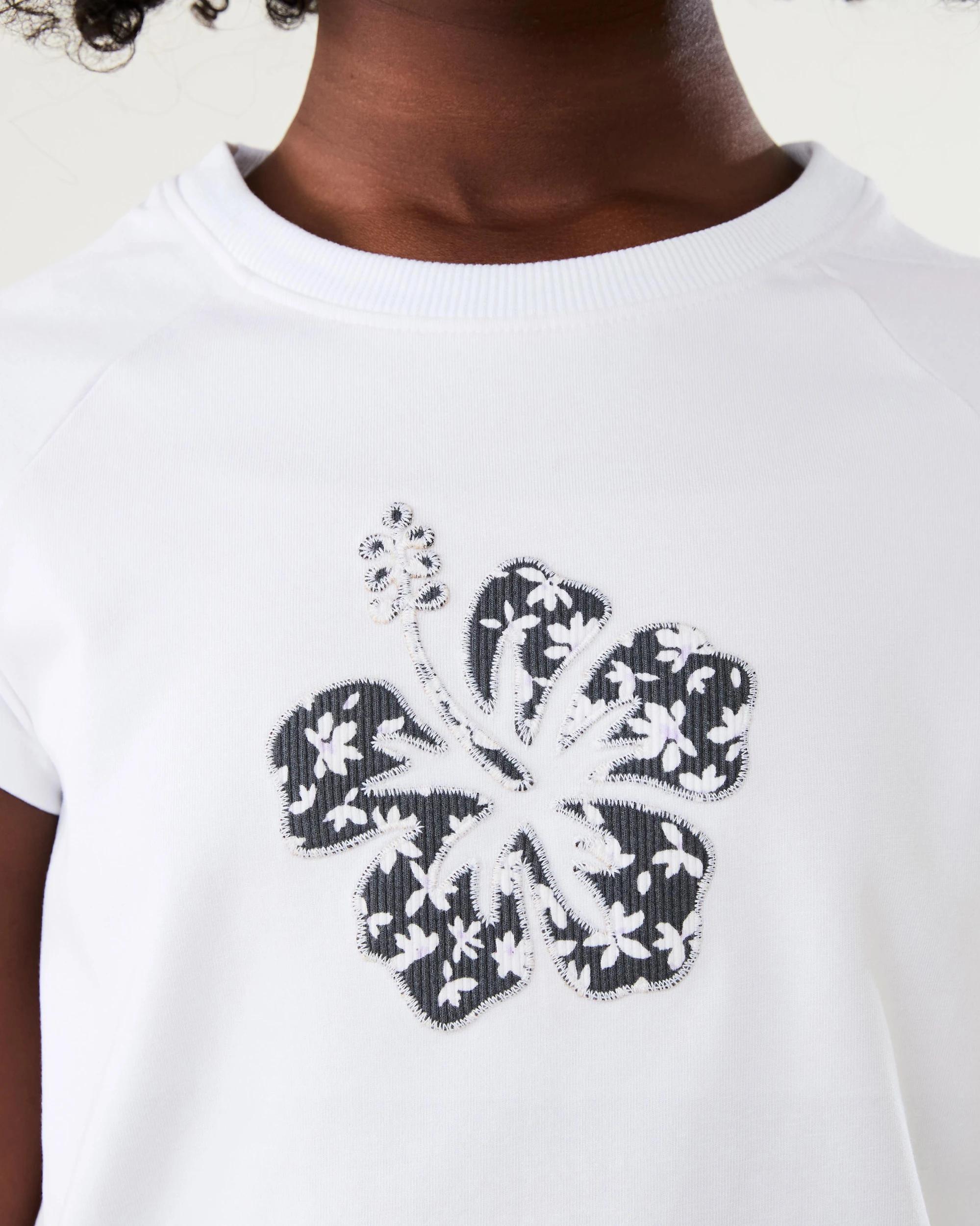 4 Short Raglan Sleeve Patchwork T-shirt Wht Flwr, 4 of 7