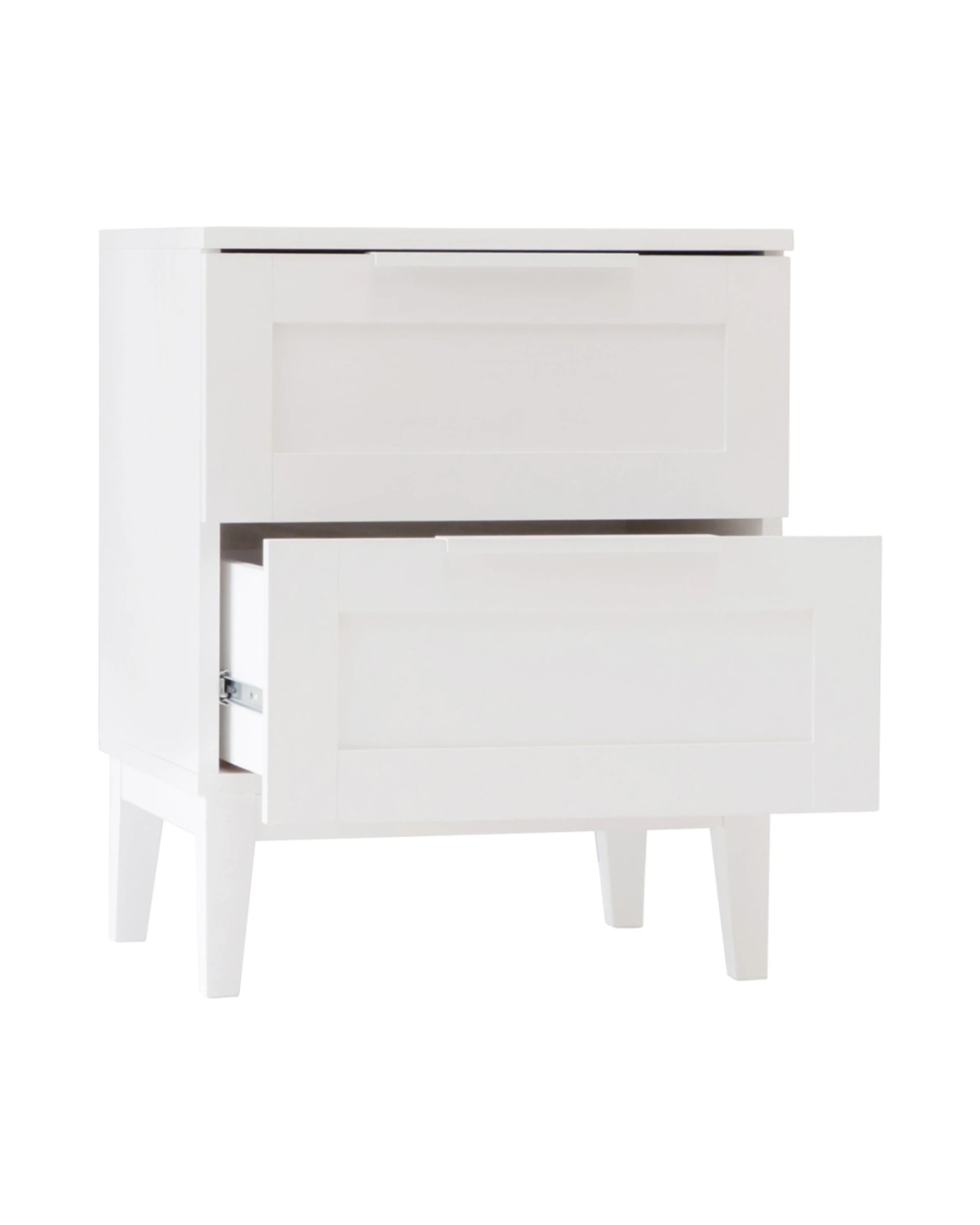 4 Alpine Bay Tenley Bedside Table 2 Drawer - White, 4 of 9