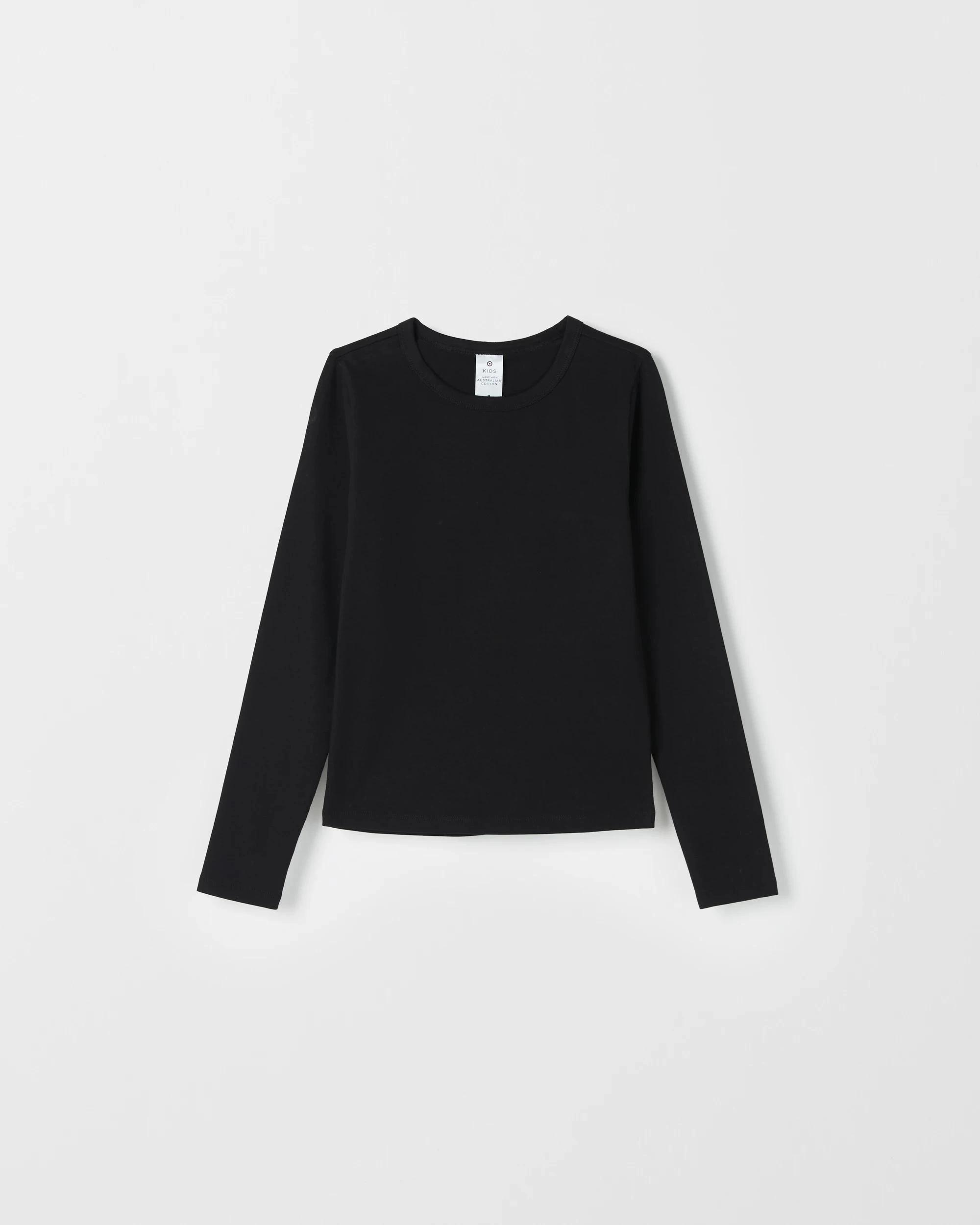 6 Target Kids Australian Cotton Long Sleeve Top BLACK, 6 of 7