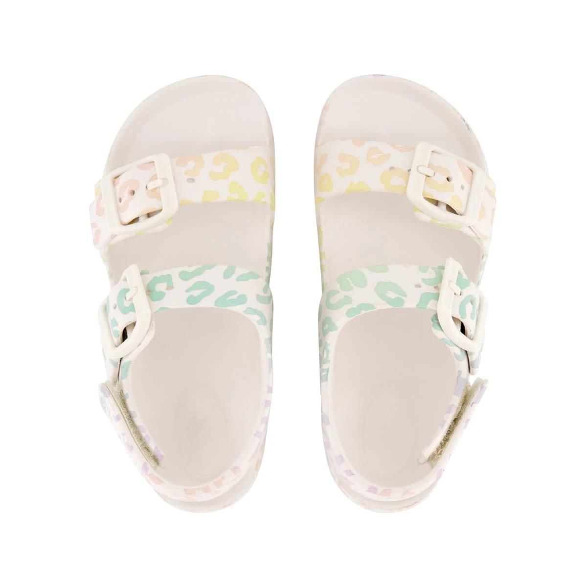 2 Junior Double Strap Slides WHITE OMBRE LEOPARD, 2 of 3