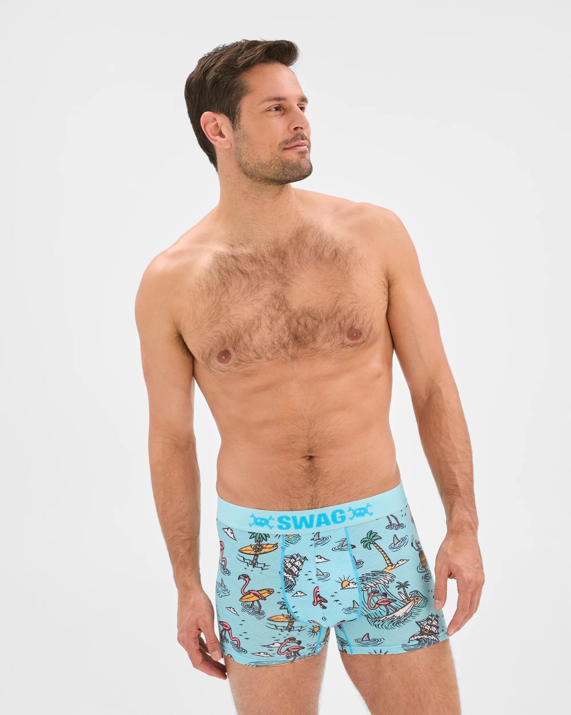 1 Swag  Trunks - Flamingo BLUE, 1 of 4