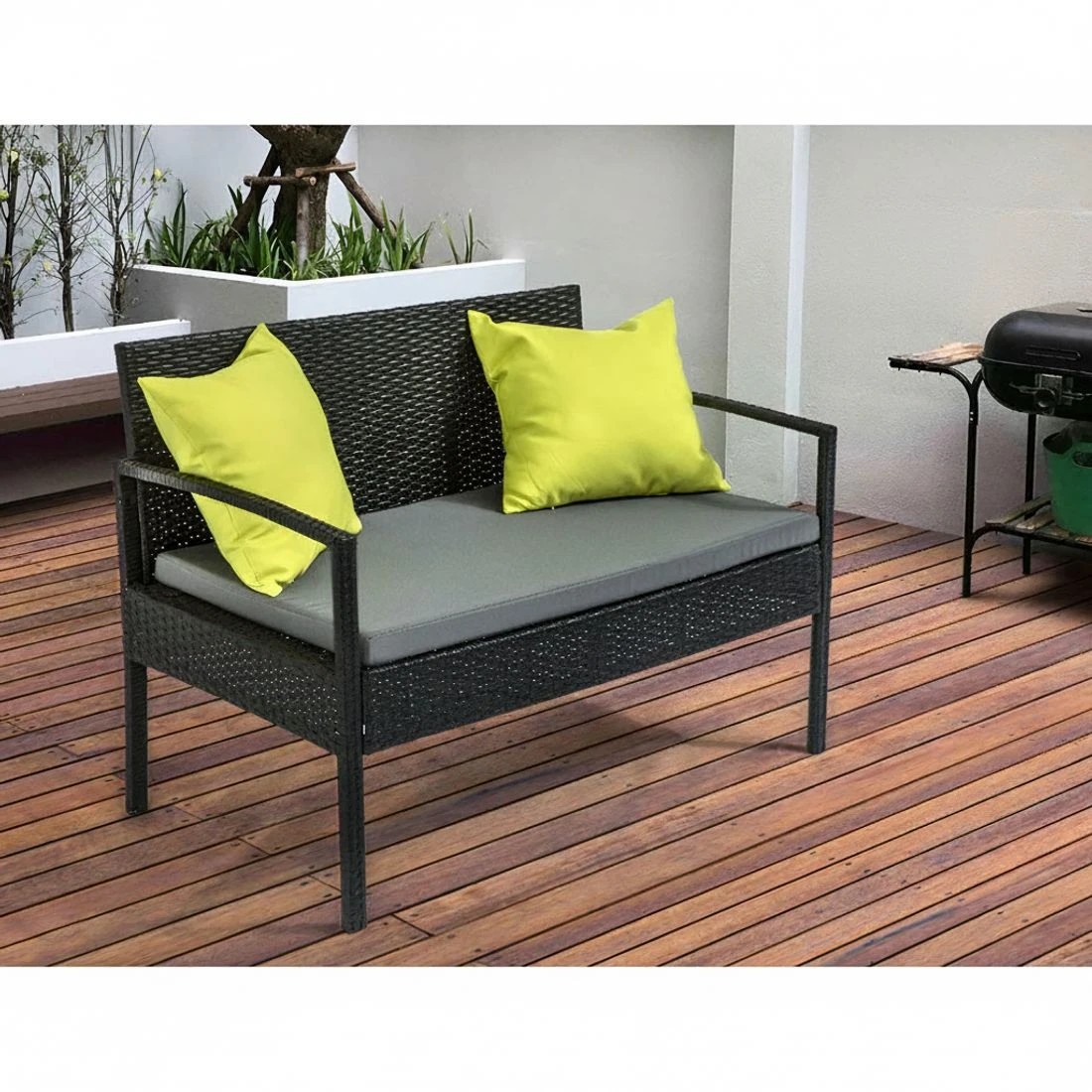 4 Gardeon Outdoor Sofa Set Wicker Lounge Setting Table and Chairs Storage Cover - Black, 4 of 6